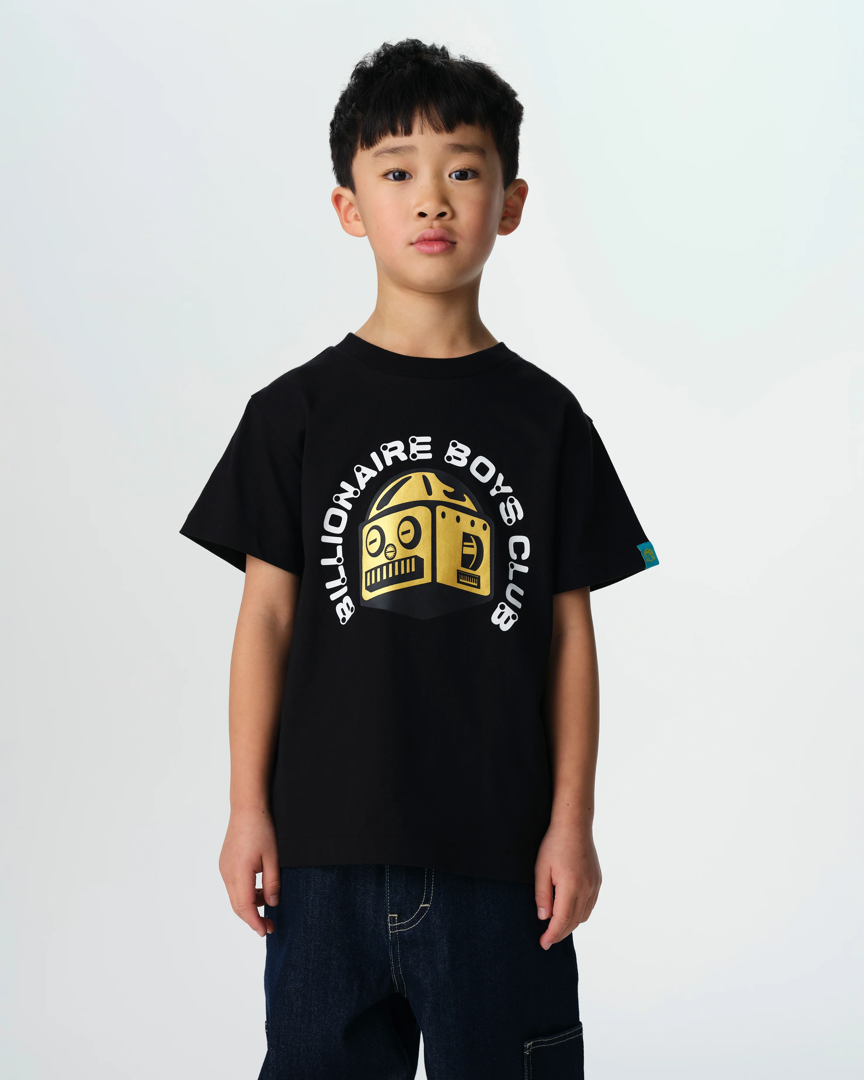 KIDS ROBOT LOGO T-SHIRT - BLACK - Image 3