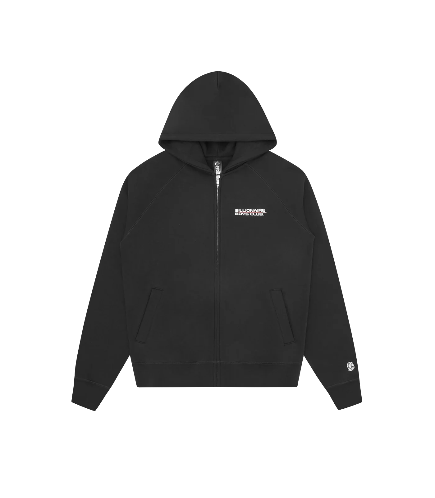ROCKET LOGO ZIP THROUGH HOOD - BLACK