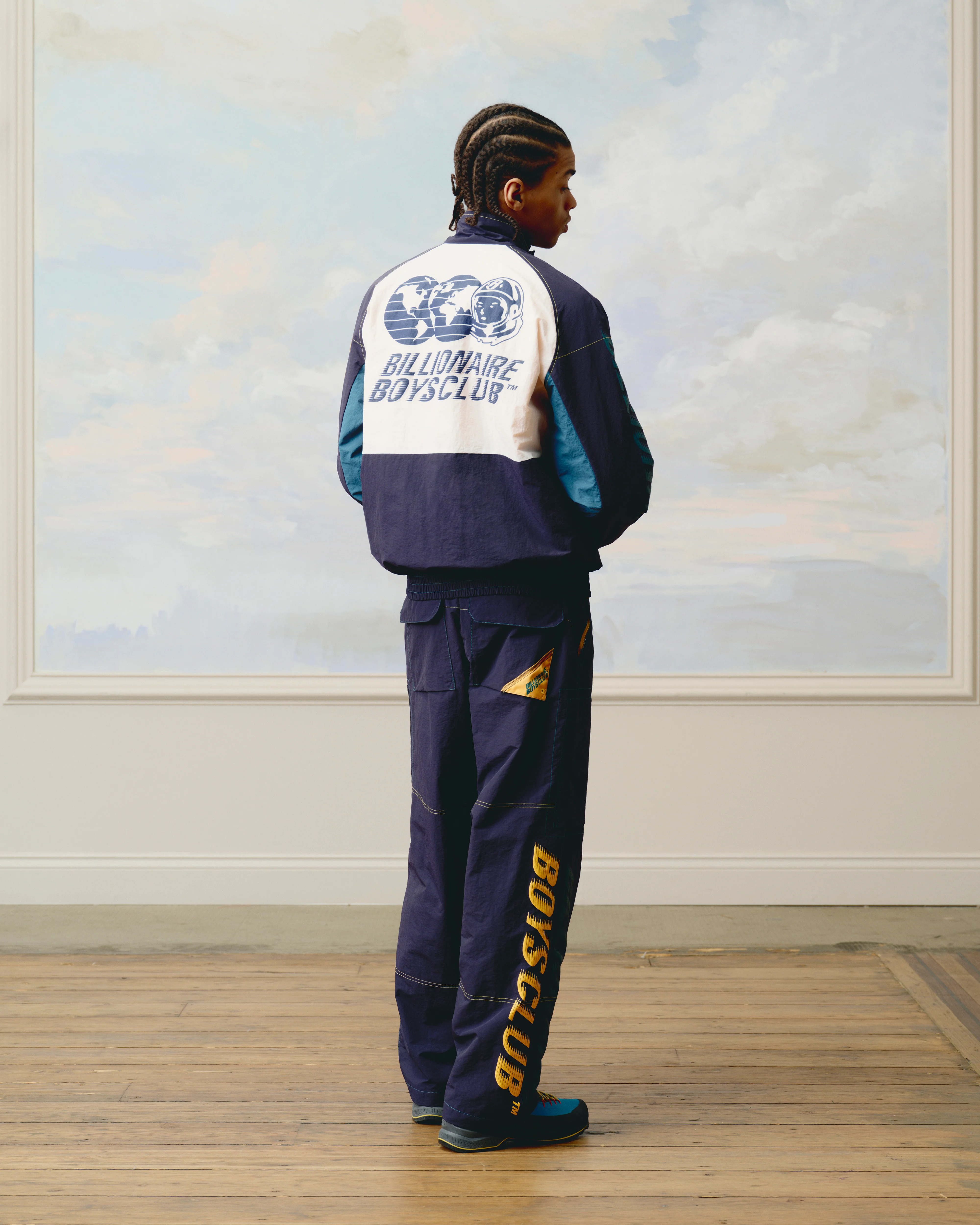 ROUND THE WORLD TRACK PANTS - NAVY - Image 3
