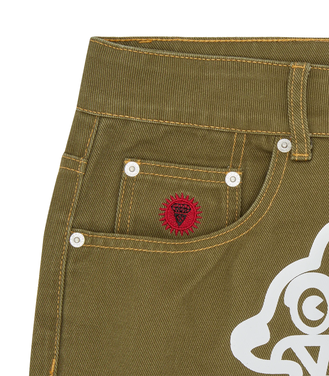 RUNNING DOG DENIM PANTS - GREEN - Image 4