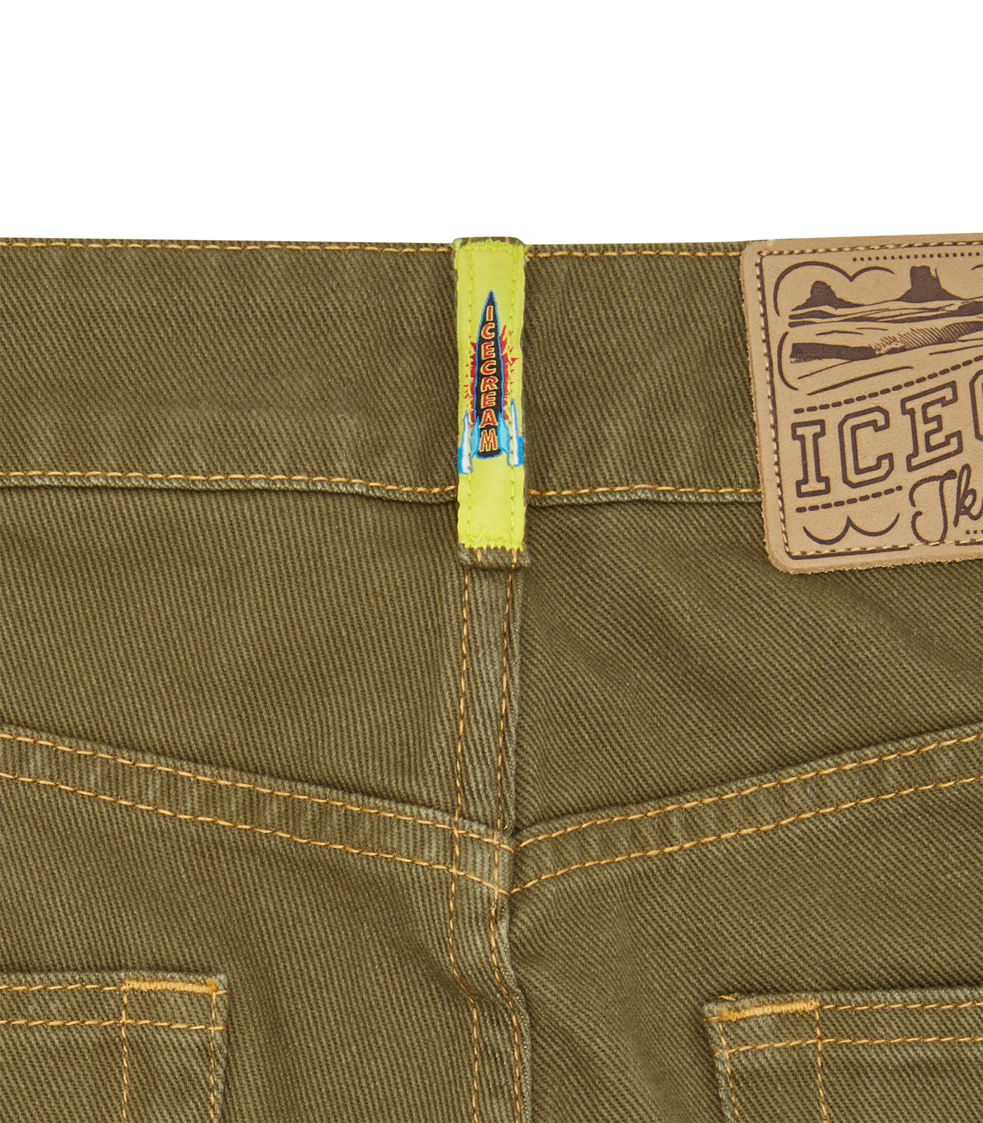RUNNING DOG DENIM PANTS - GREEN - Image 7