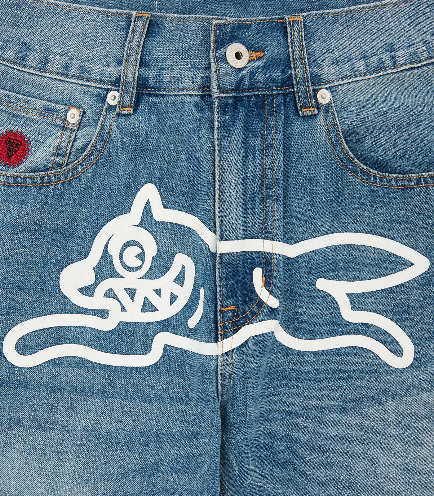RUNNING DOG DENIM PANTS - MID WASH - Image 3