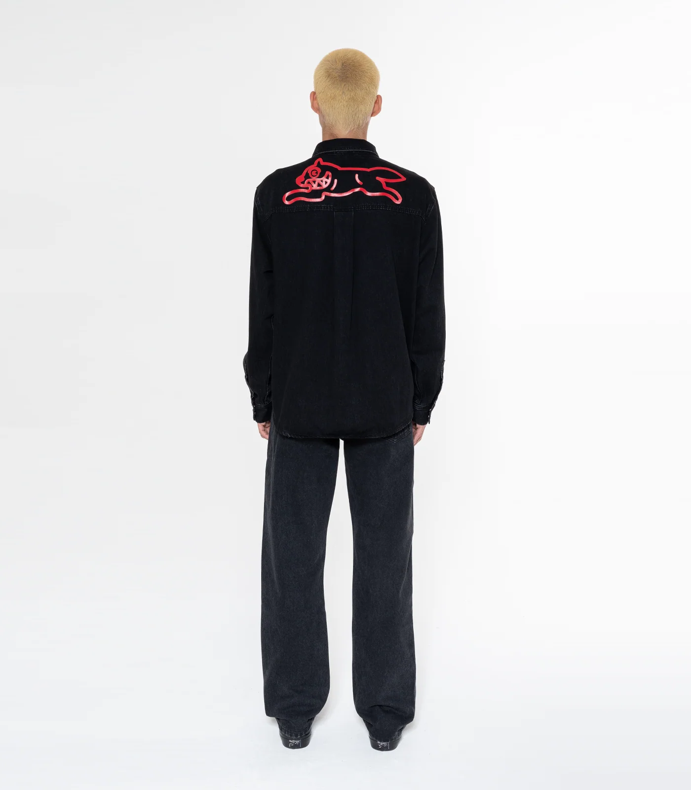 RUNNING DOG DENIM SHIRT - BLACK - Image 3