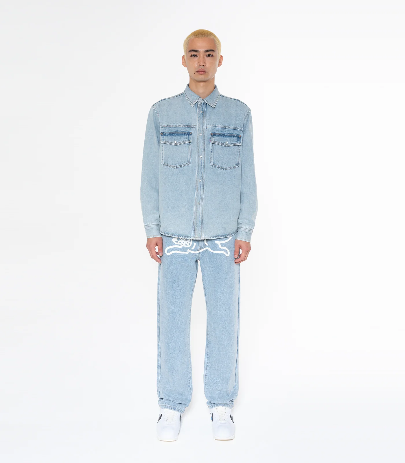 RUNNING DOG DENIM SHIRT - HEAVY WASH BLUE - Image 4