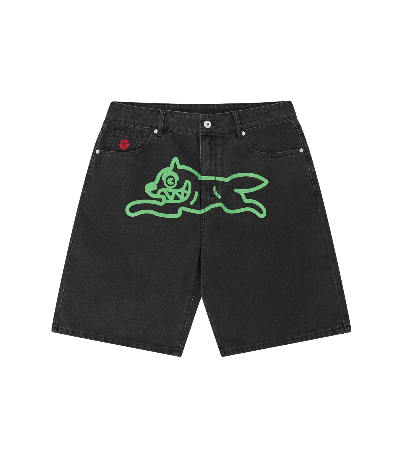 RUNNING DOG DENIM SHORTS - BLACK