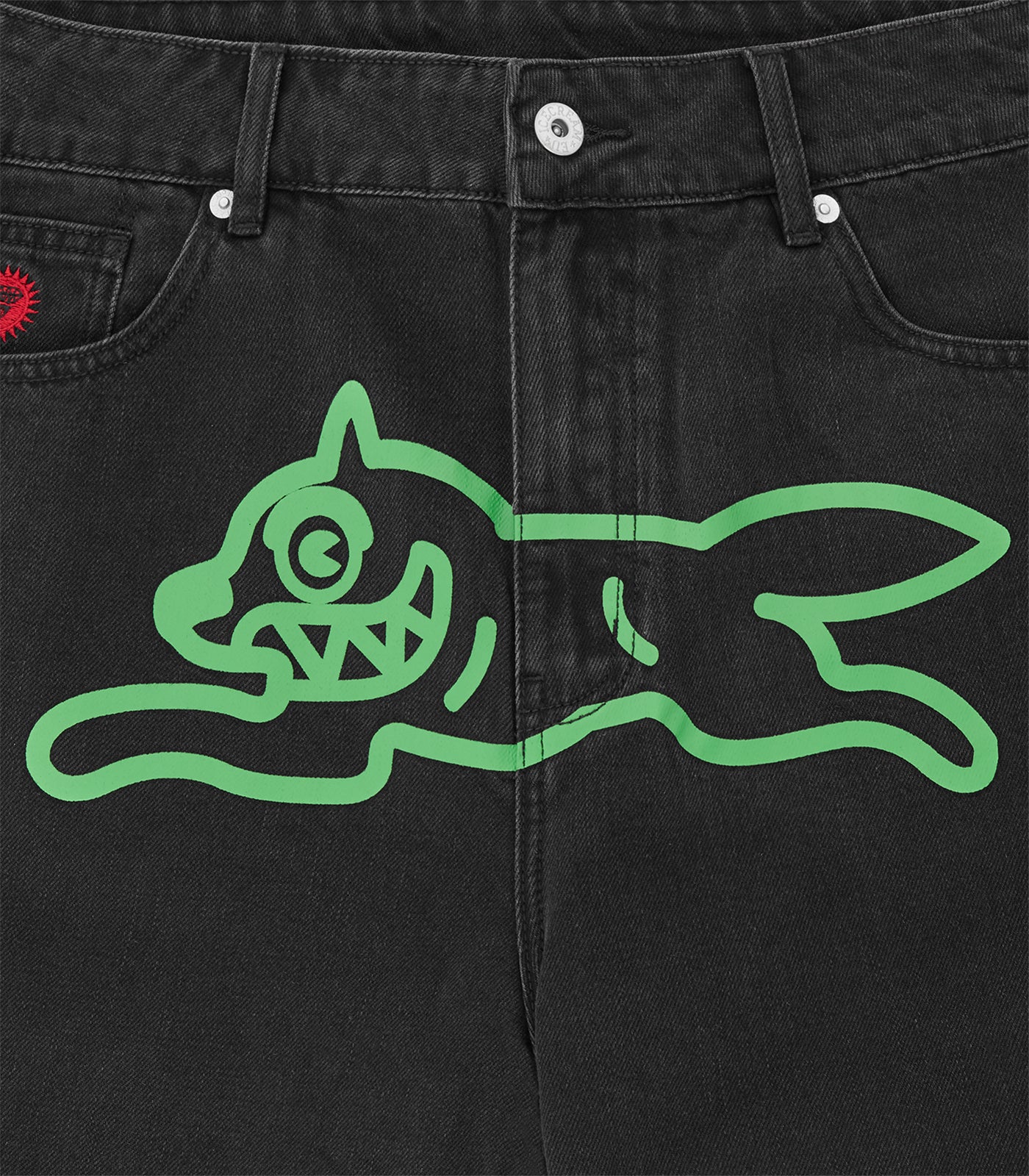RUNNING DOG DENIM SHORTS - BLACK - Image 3