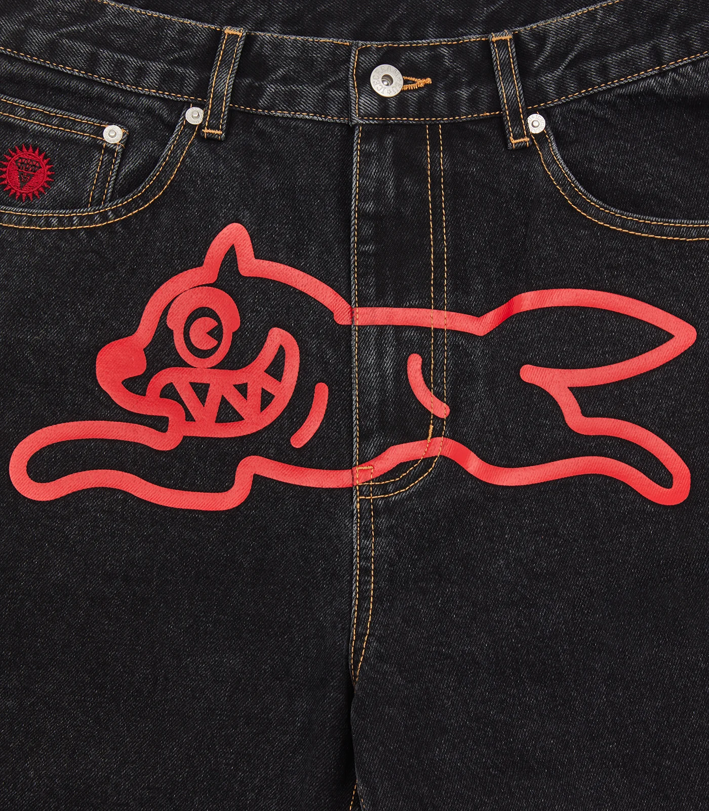 RUNNING DOG DENIM SHORTS - BLACK - Image 4