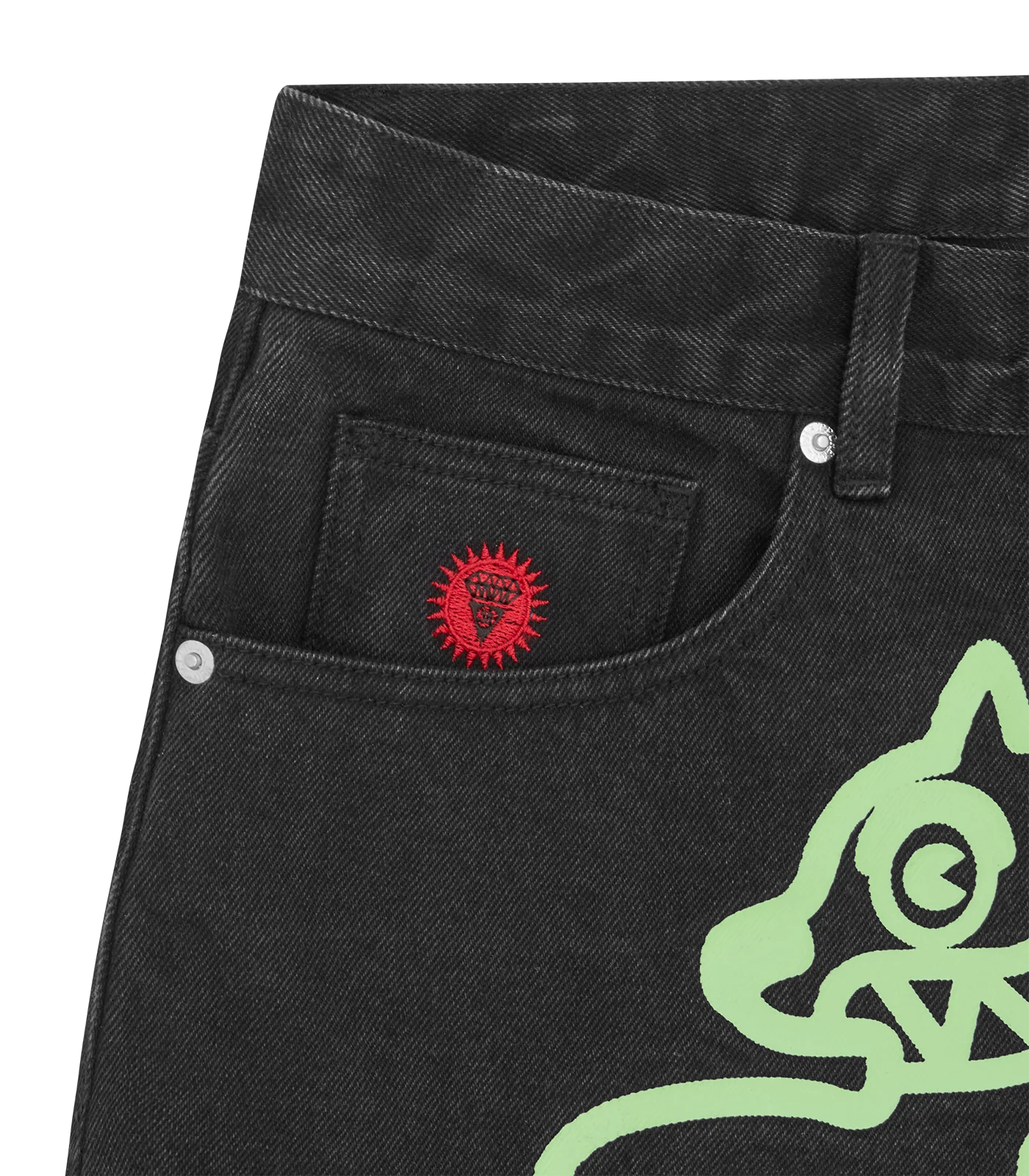 RUNNING DOG DENIM SHORTS - BLACK DENIM - Image 6