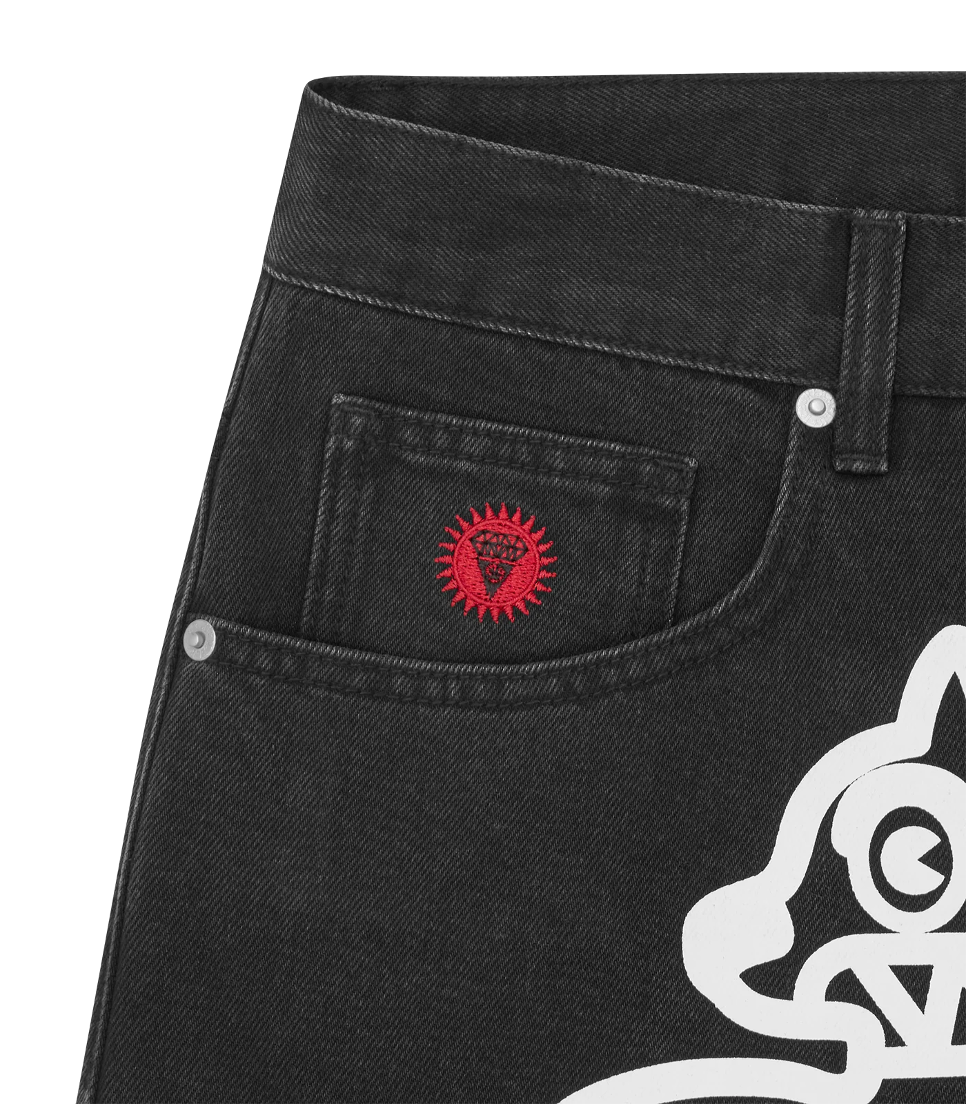 RUNNING DOG DENIM SHORTS - BLACK - Image 4