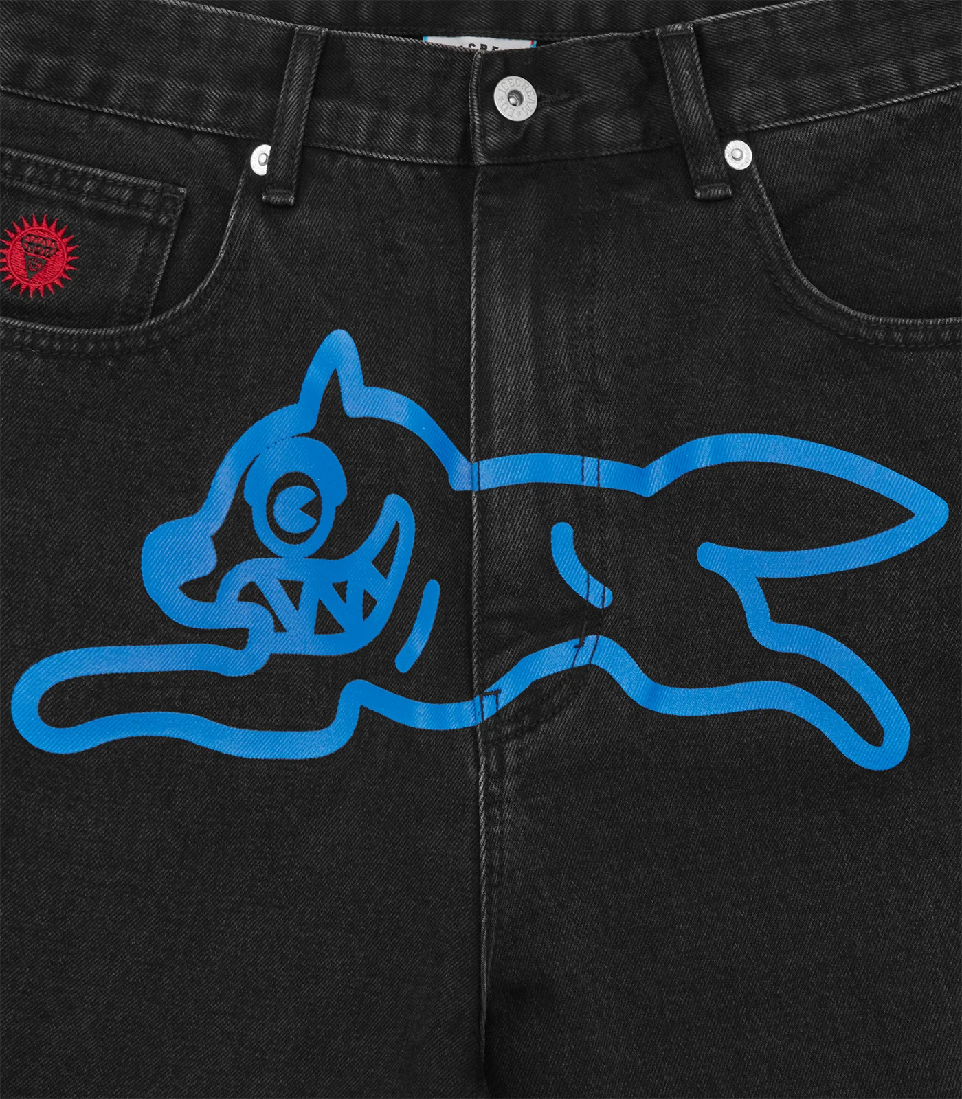 RUNNING DOG DENIM SHORTS - BLACK - Image 3