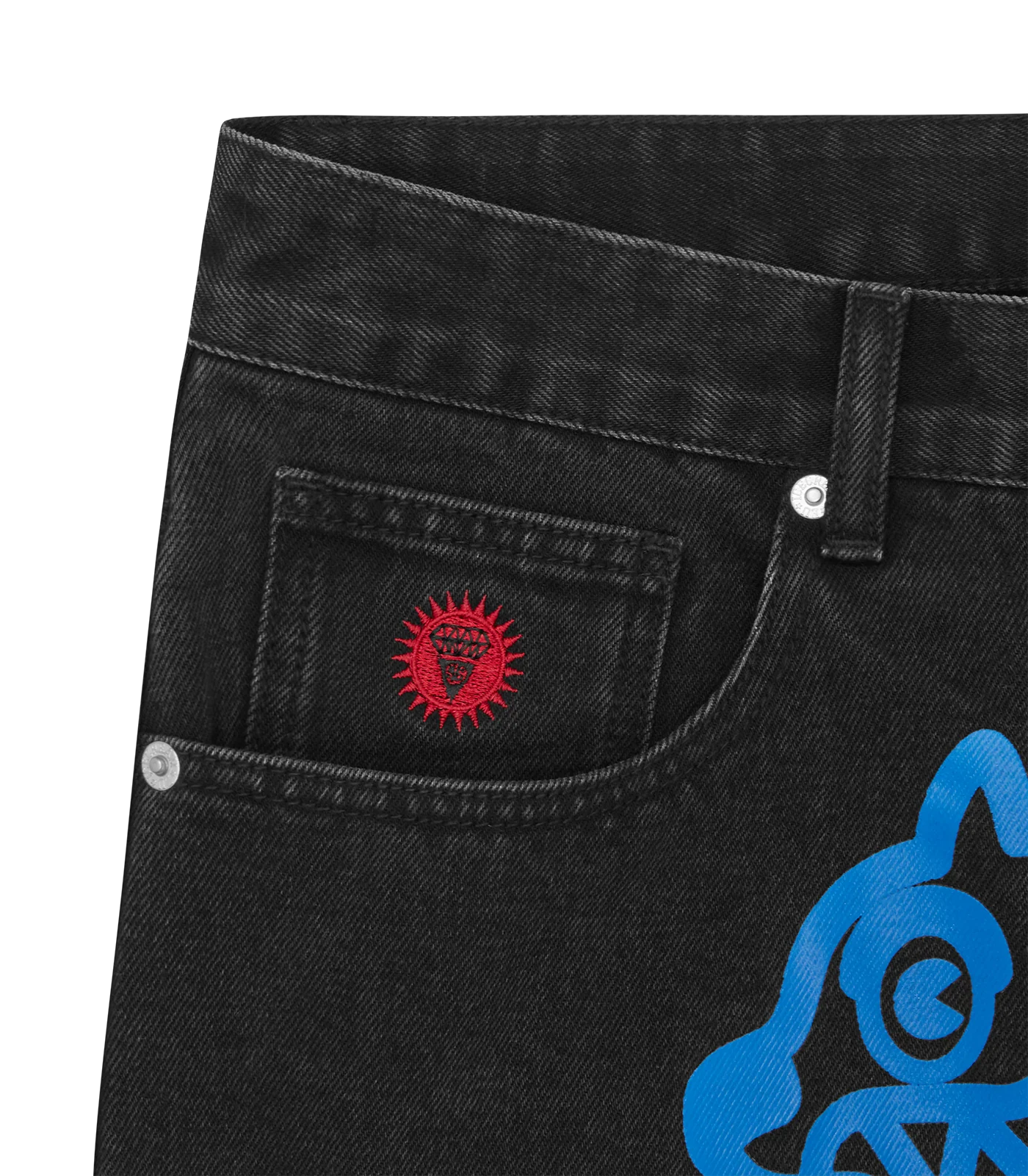 RUNNING DOG DENIM SHORTS - BLACK - Image 4