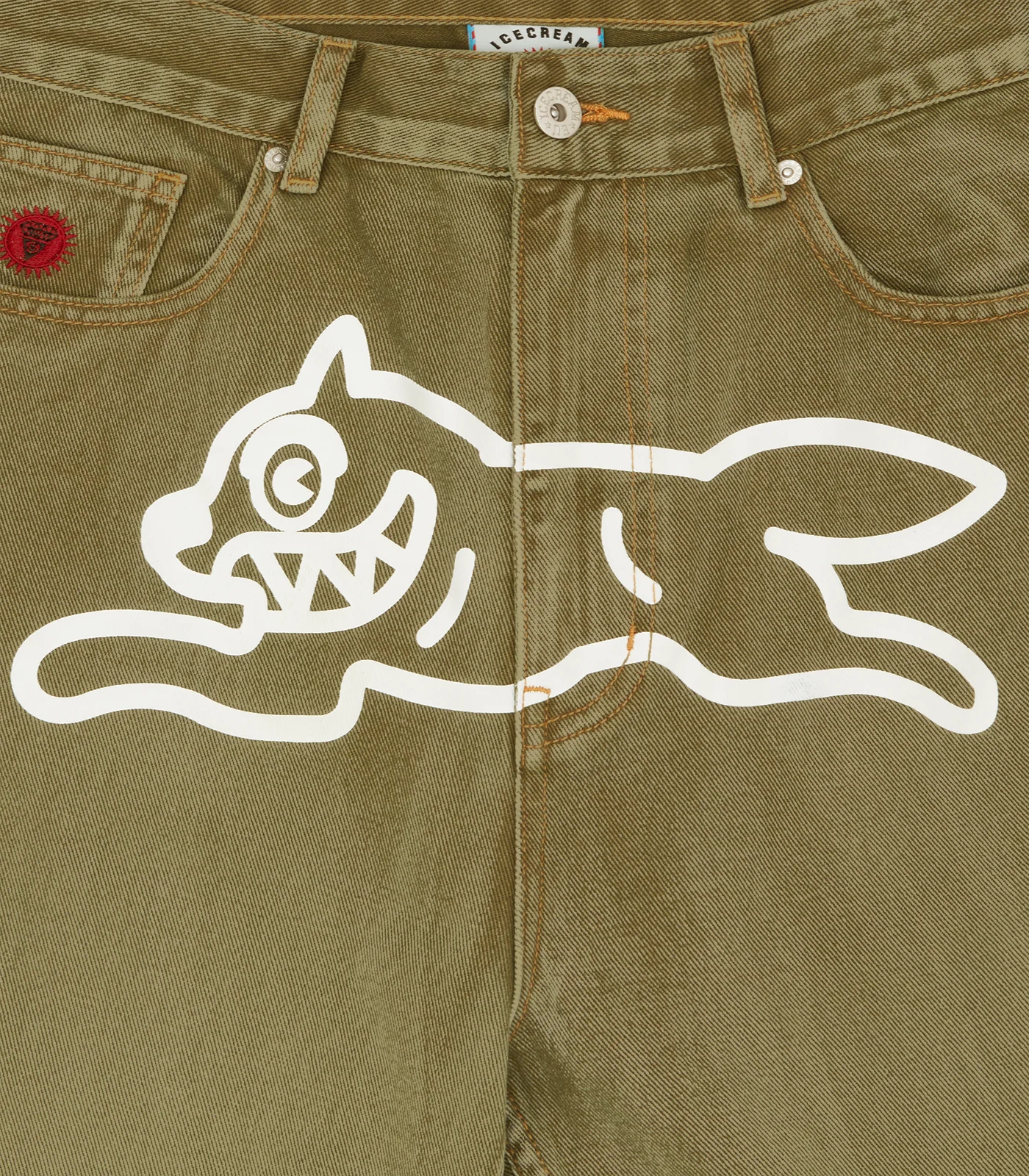 RUNNING DOG DENIM SHORTS - GREEN - Image 3