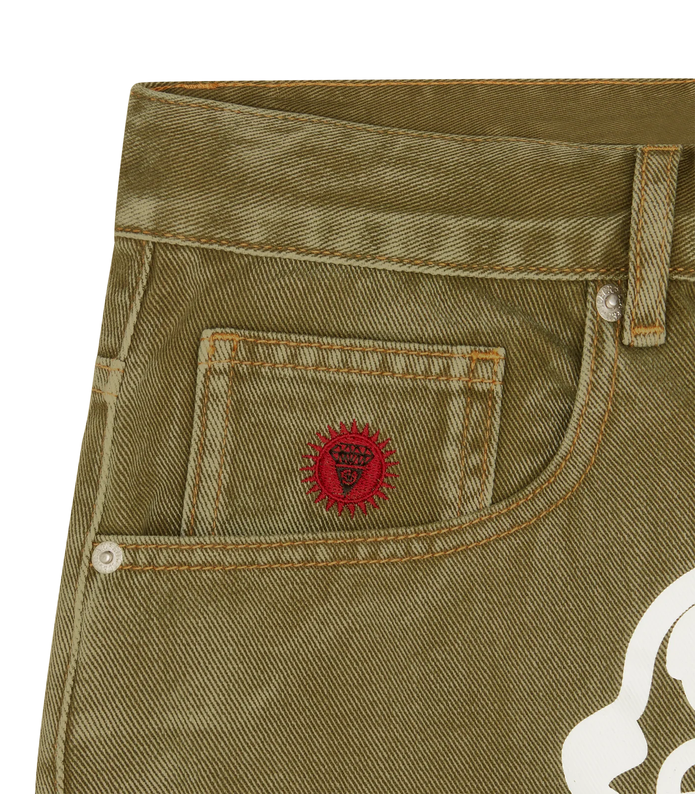 RUNNING DOG DENIM SHORTS - GREEN - Image 4