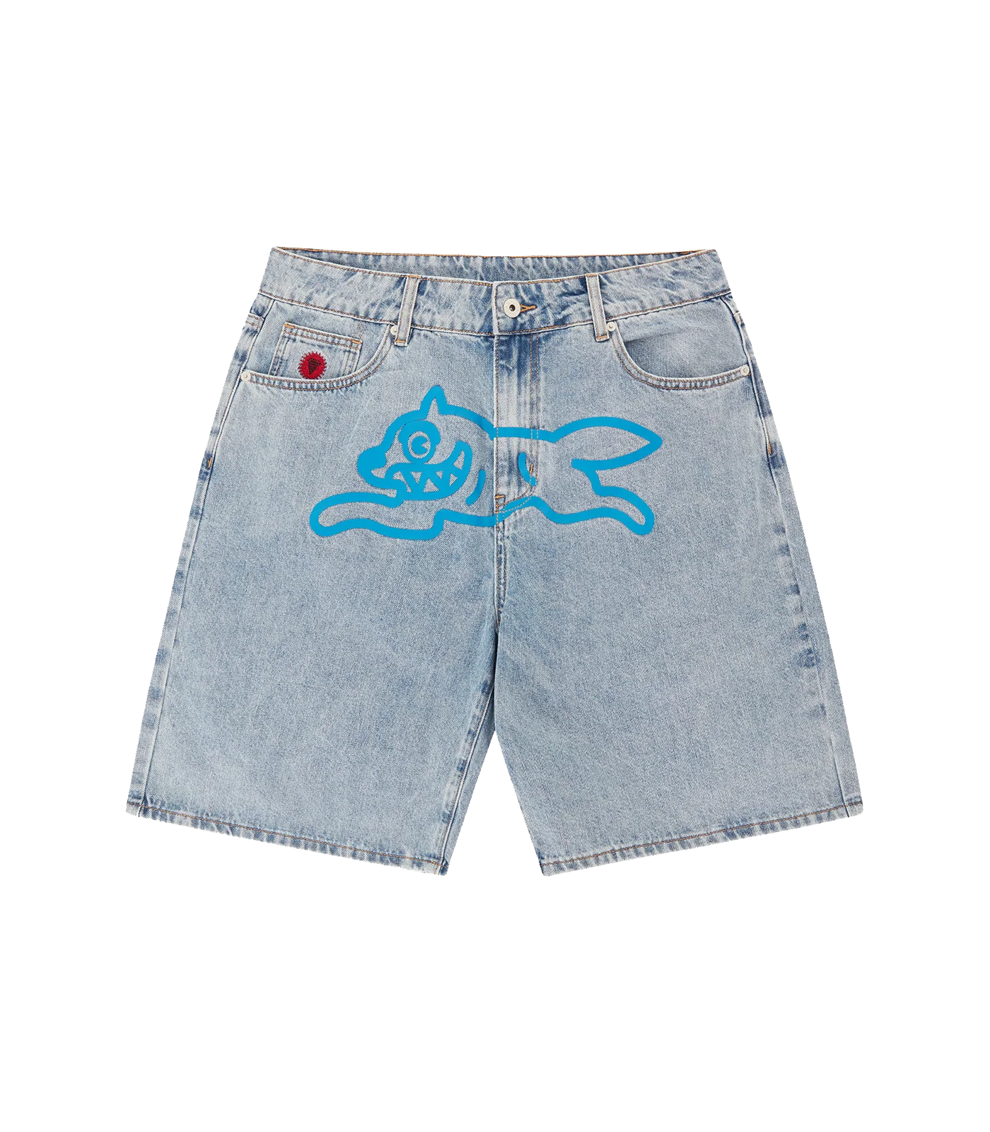 RUNNING DOG DENIM SHORTS - HEAVY WASH BLUE