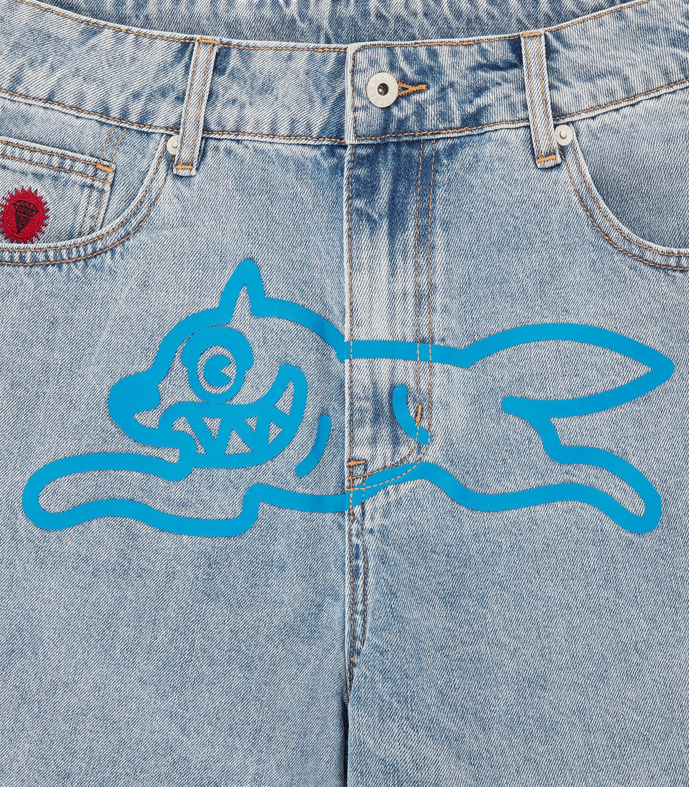 RUNNING DOG DENIM SHORTS - HEAVY WASH BLUE - Image 3
