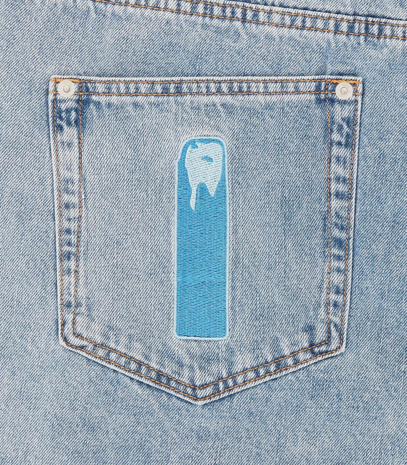 RUNNING DOG DENIM SHORTS - HEAVY WASH BLUE - Image 4