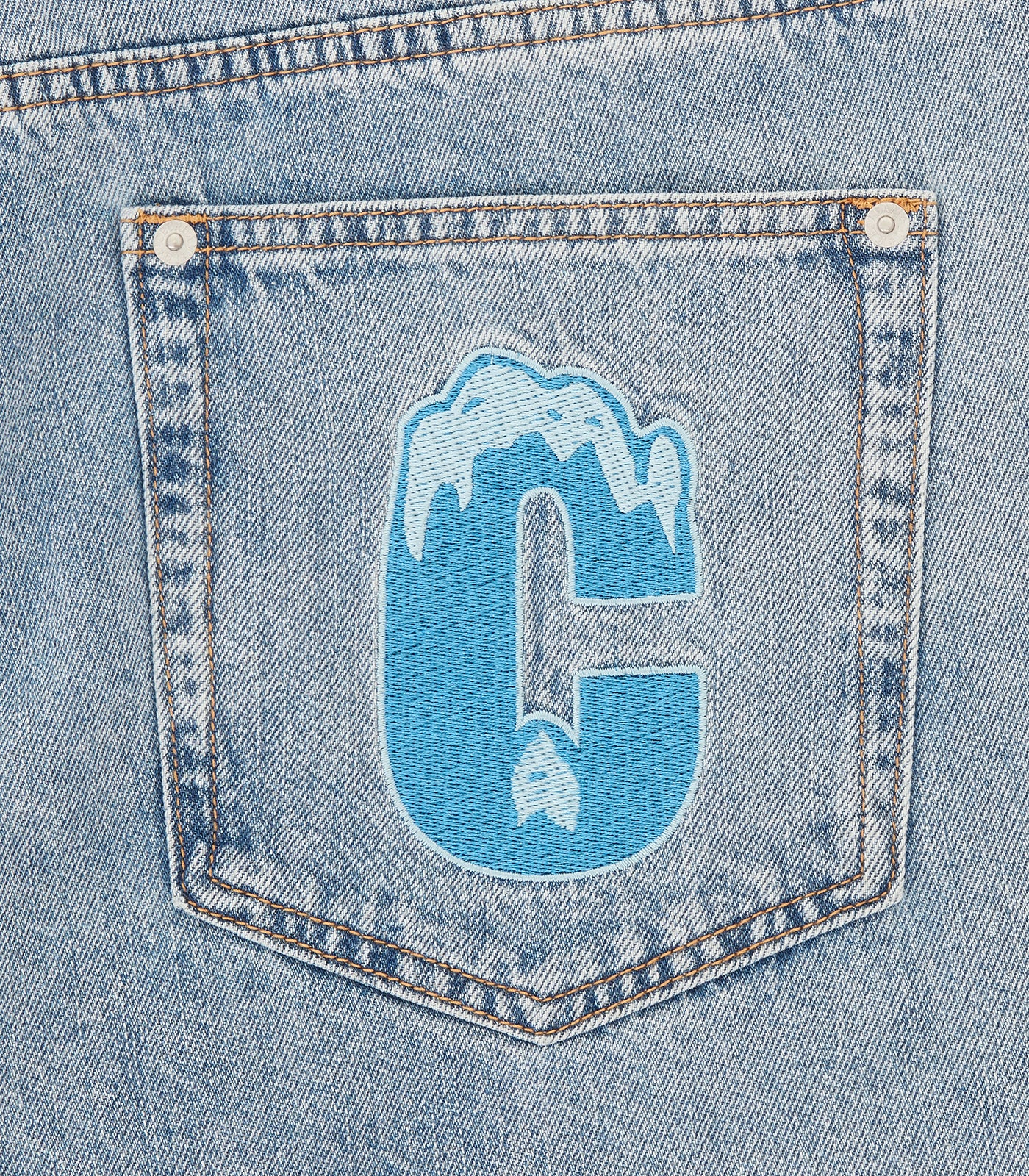 RUNNING DOG DENIM SHORTS - HEAVY WASH BLUE - Image 5