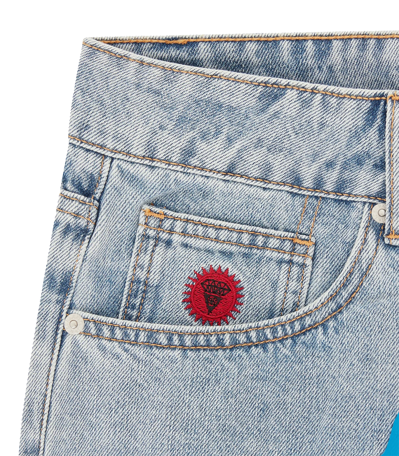 RUNNING DOG DENIM SHORTS - HEAVY WASH BLUE - Image 6