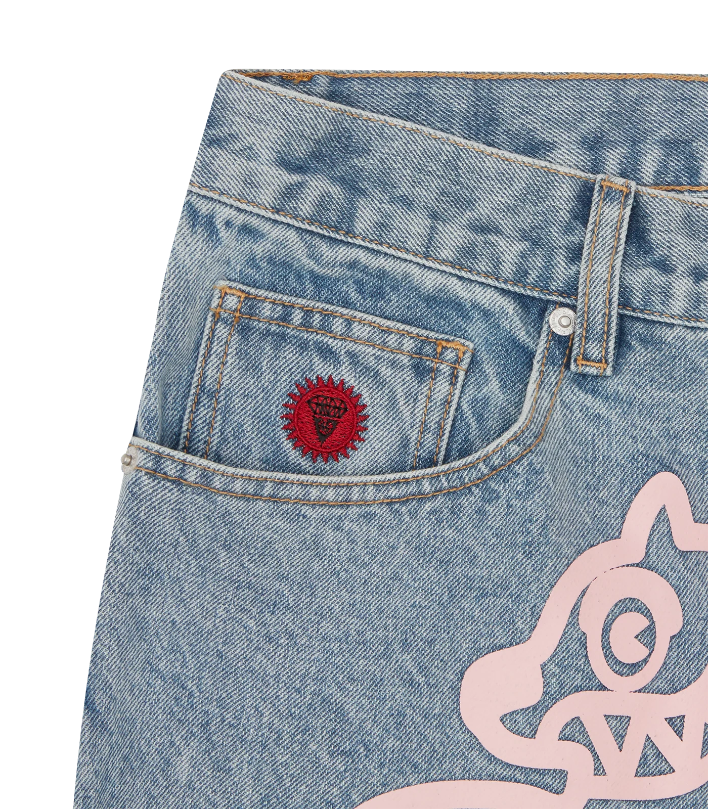 RUNNING DOG DENIM SHORTS - HEAVY WASH BLUE - Image 4