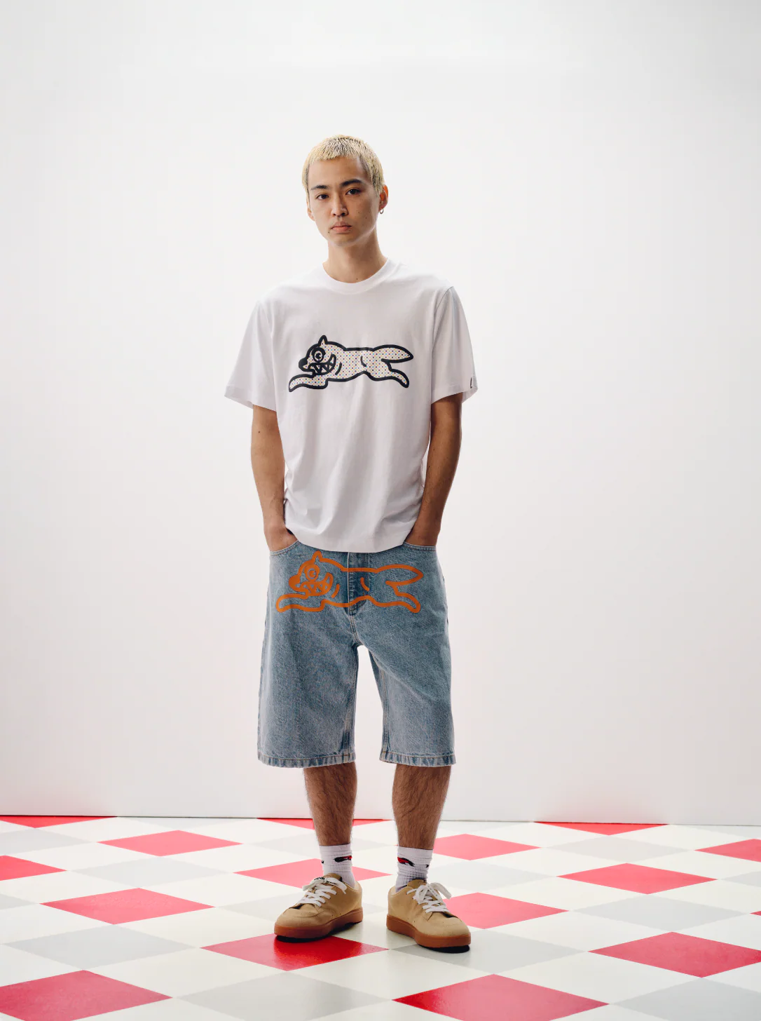 RUNNING DOG DENIM SHORTS - HEAVY WASH BLUE - Image 3