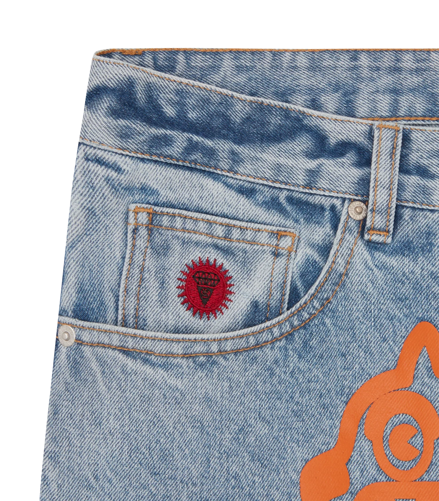 RUNNING DOG DENIM SHORTS - HEAVY WASH BLUE - Image 5
