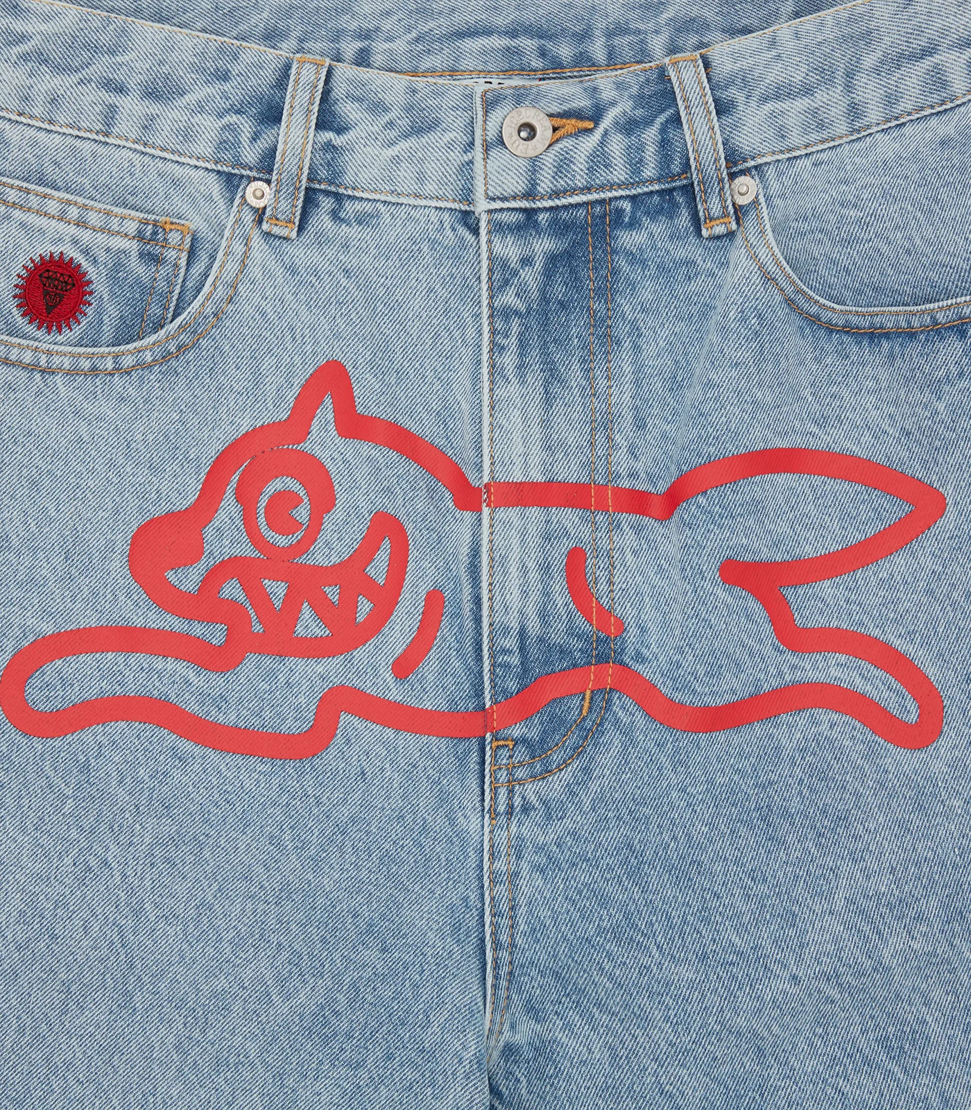 RUNNING DOG DENIM SHORTS - LIGHT WASH BLUE - Image 5