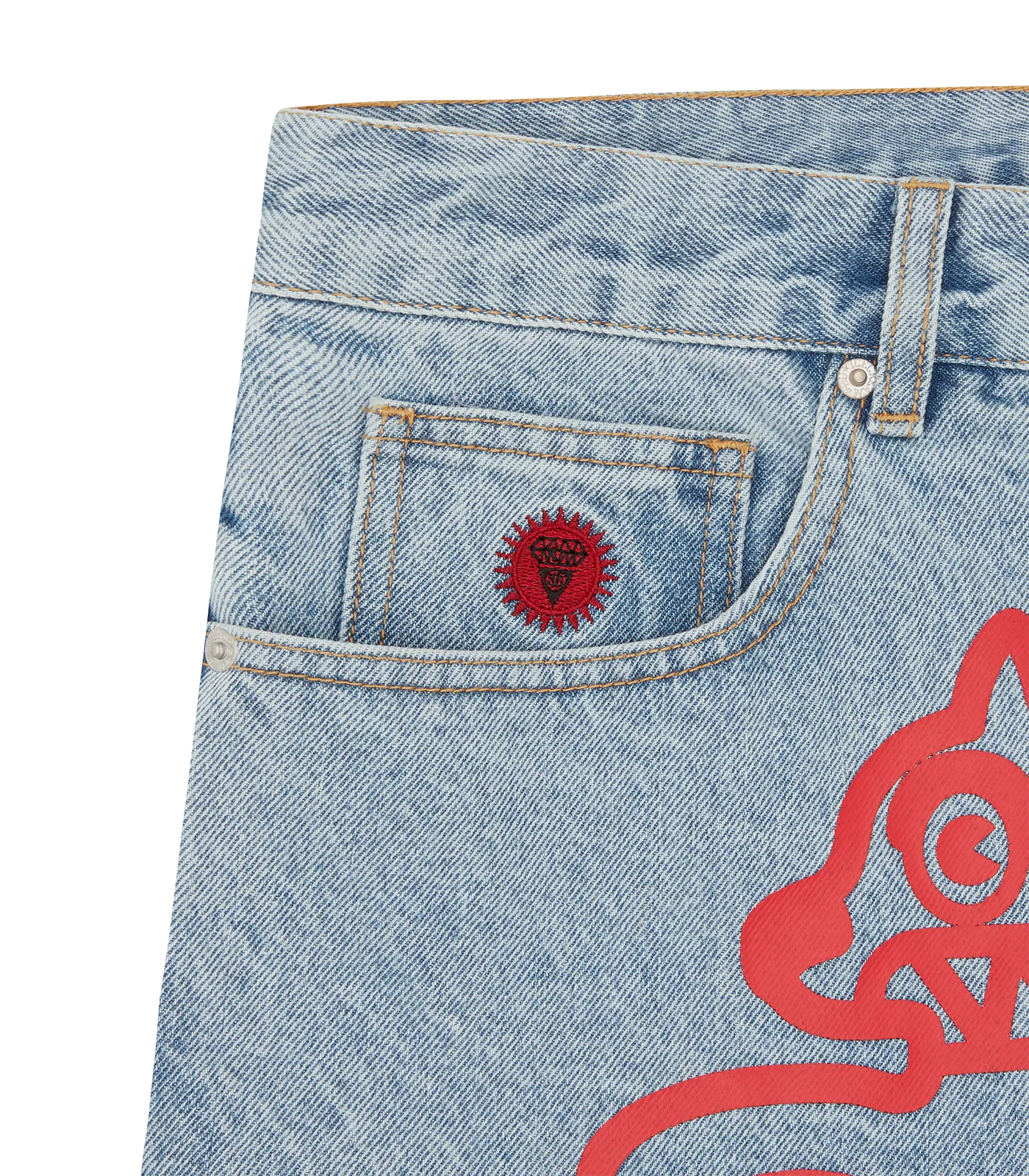 RUNNING DOG DENIM SHORTS - LIGHT WASH BLUE - Image 6