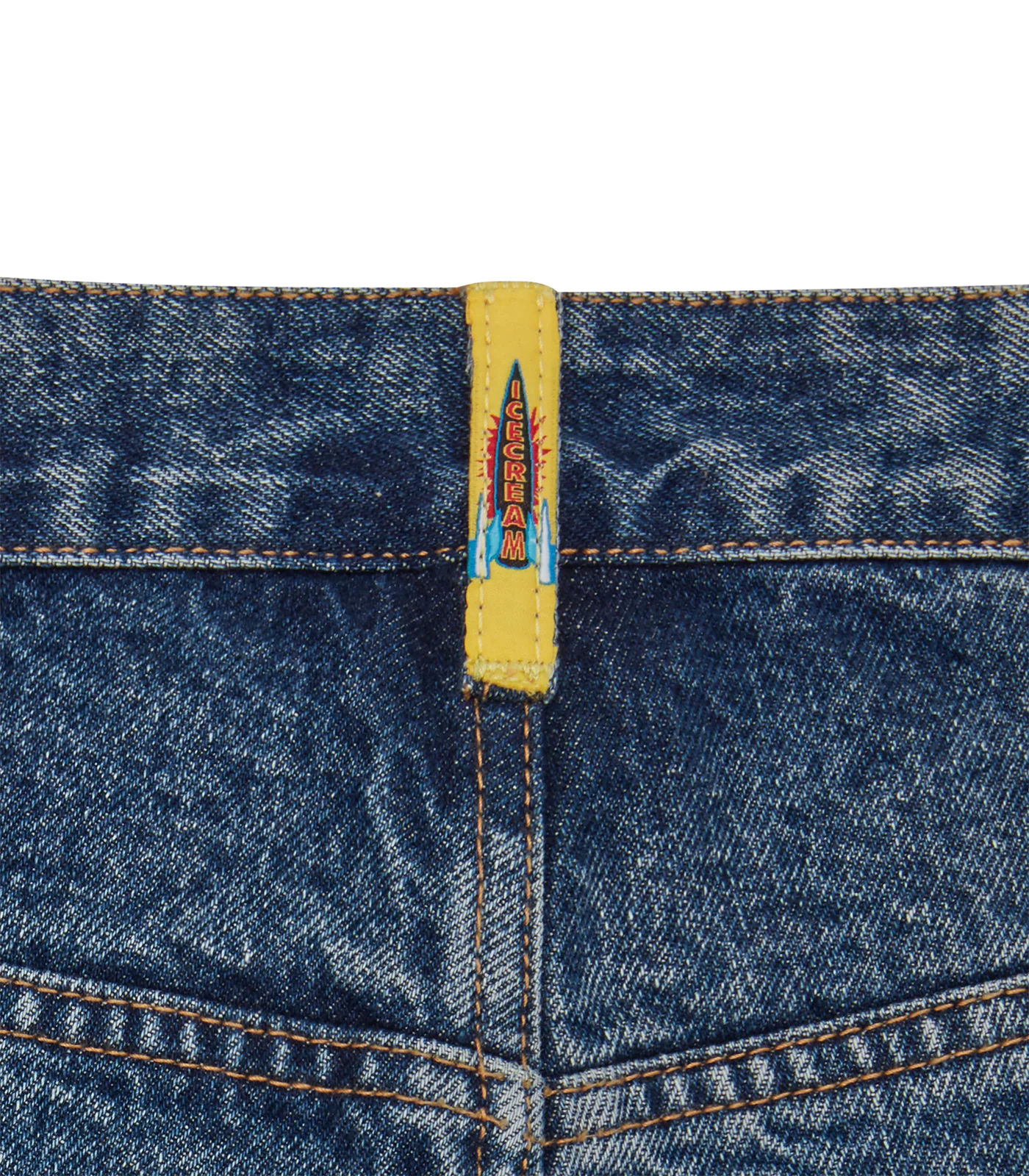 RUNNING DOG DENIM SHORTS - MID WASH BLUE - Image 7