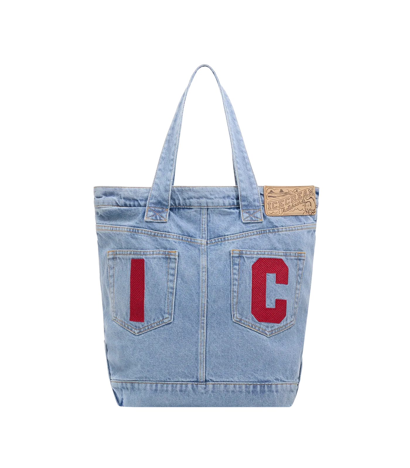 RUNNING DOG DENIM TOTE BAG - LIGHT WASH BLUE - Image 3