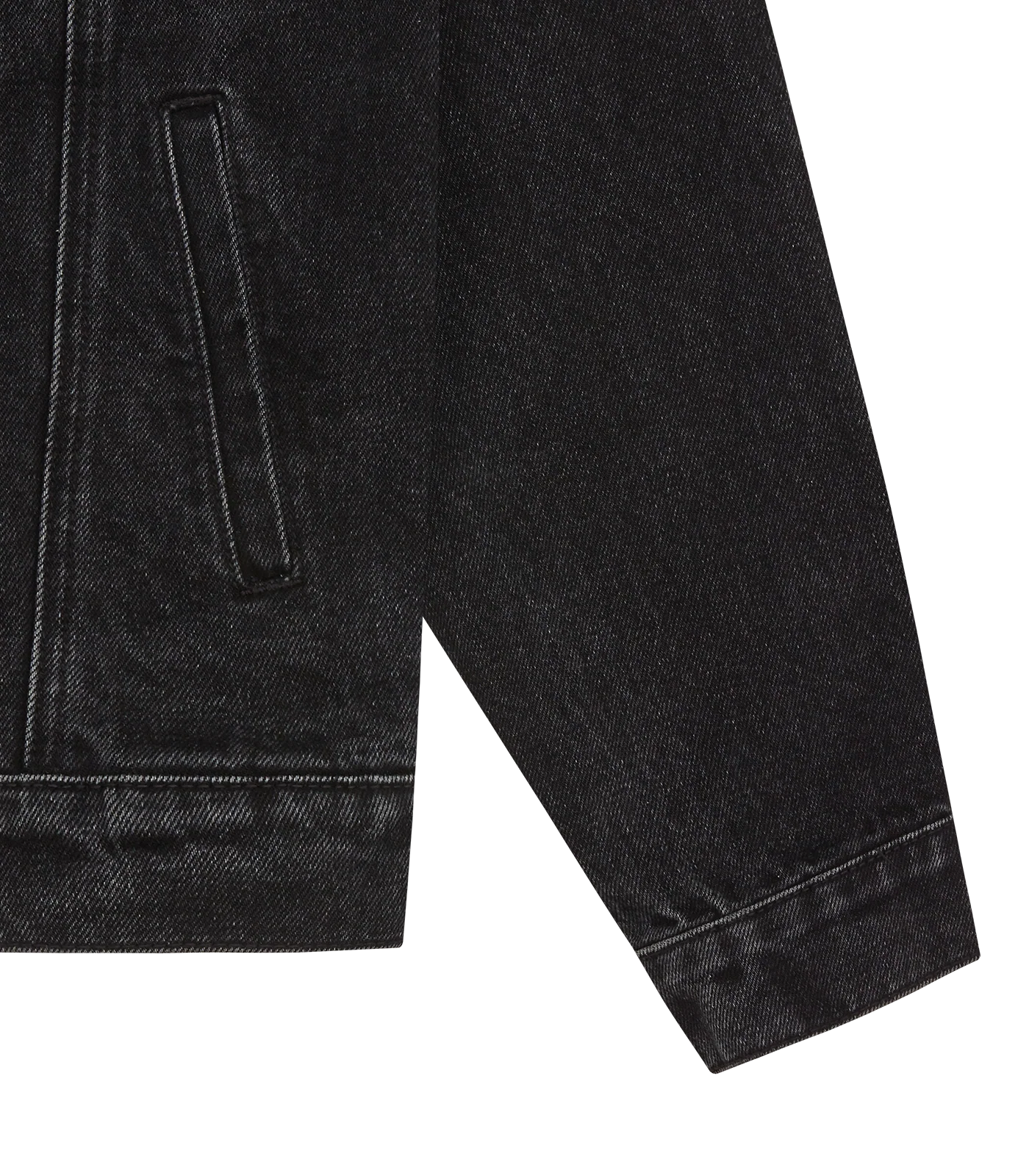 RUNNING DOG DENIM TRUCKER JACKET - BLACK - Image 4