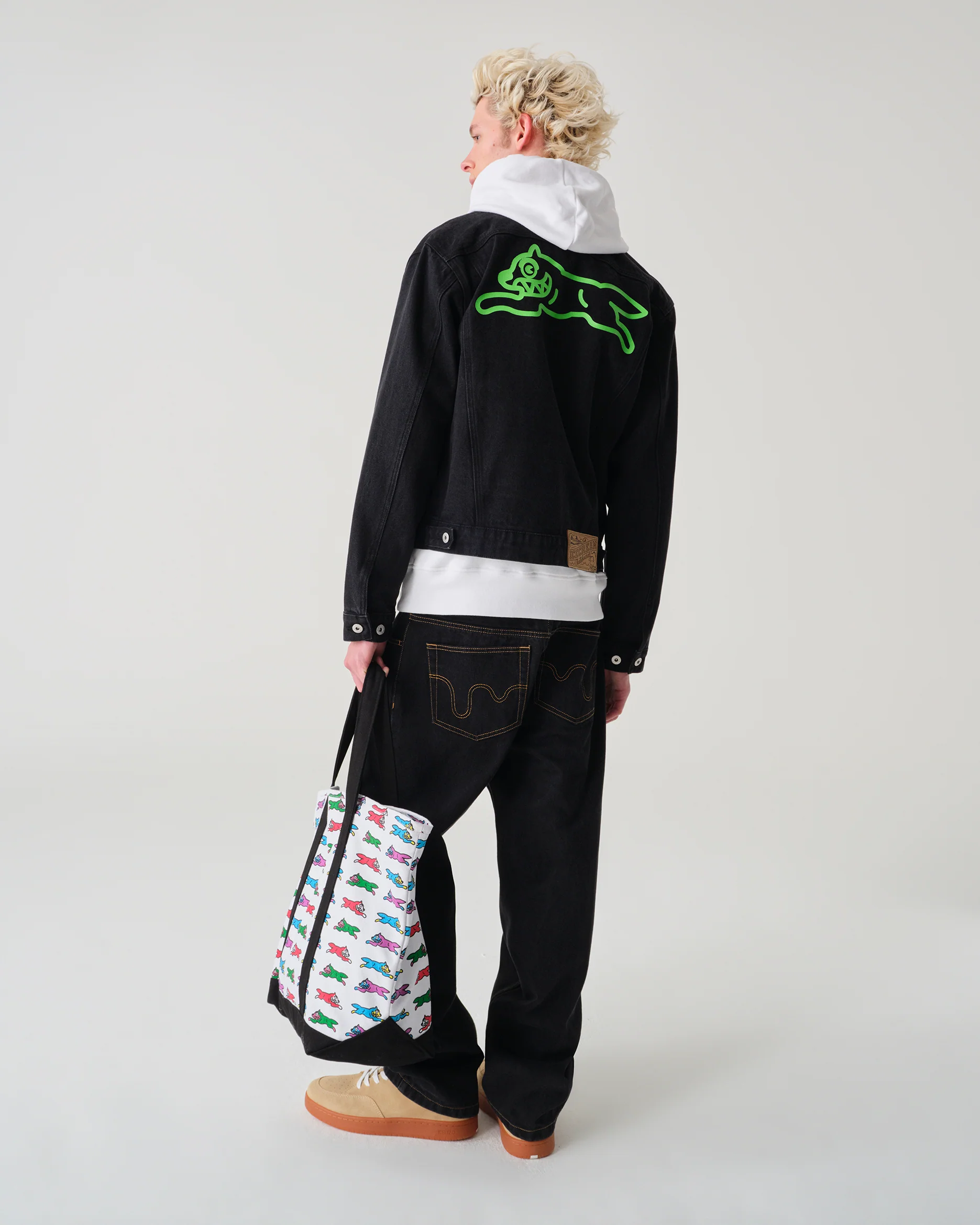 RUNNING DOG DENIM TRUCKER JACKET - BLACK DENIM - Image 4