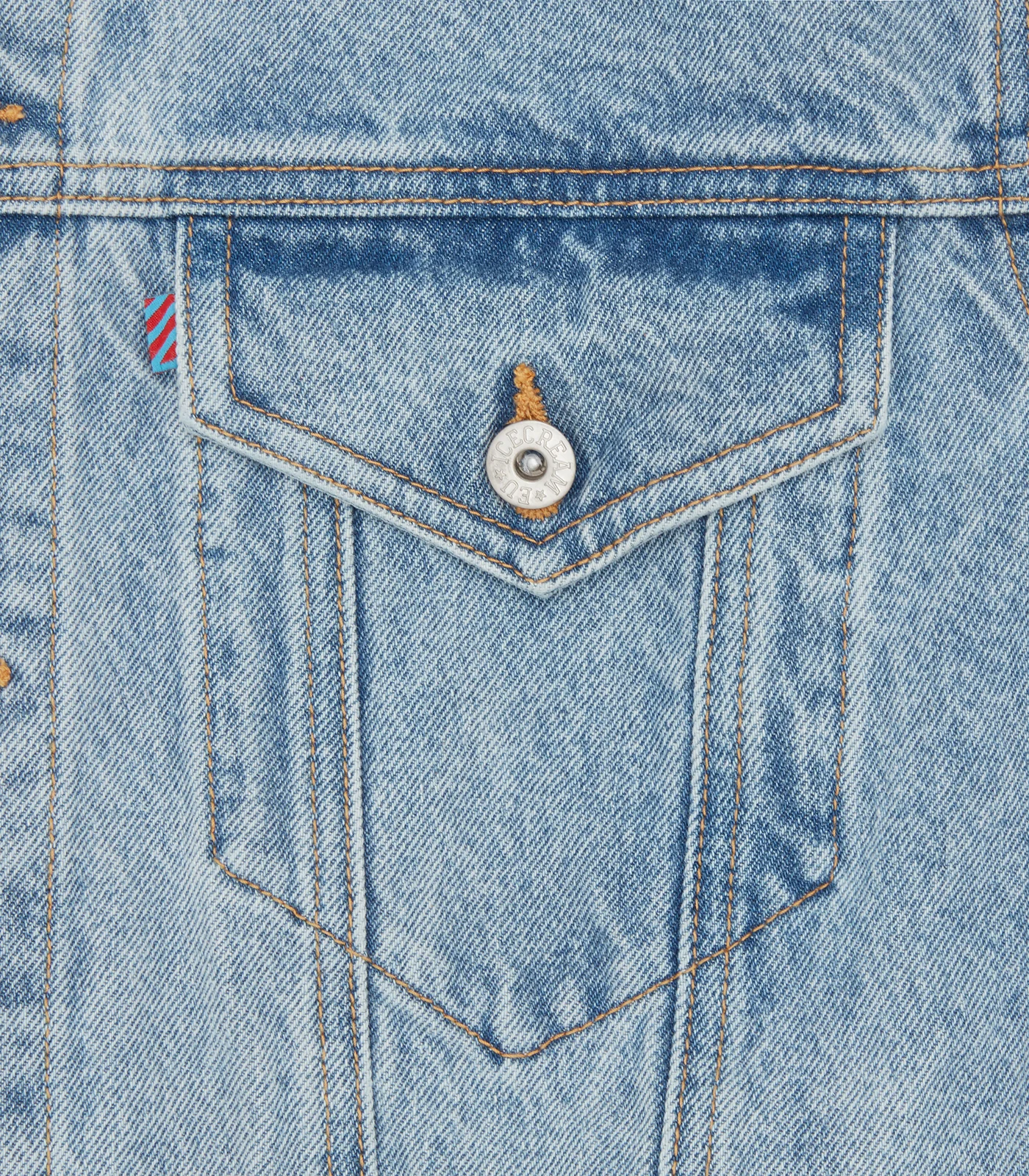 RUNNING DOG DENIM TRUCKER JACKET - LIGHT WASH BLUE - Image 6