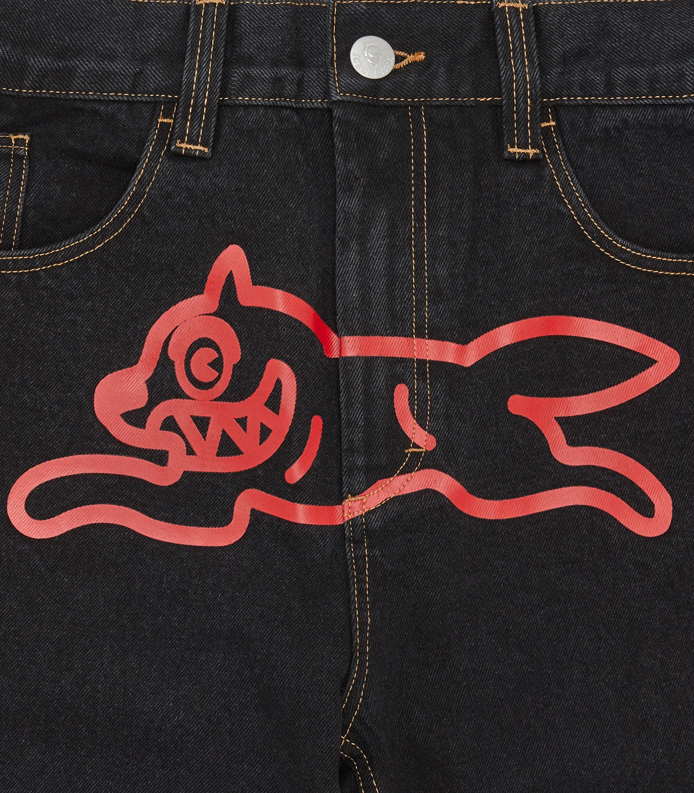 RUNNING DOG DOUBLE SCOOP DENIM PANTS - BLACK - Image 6