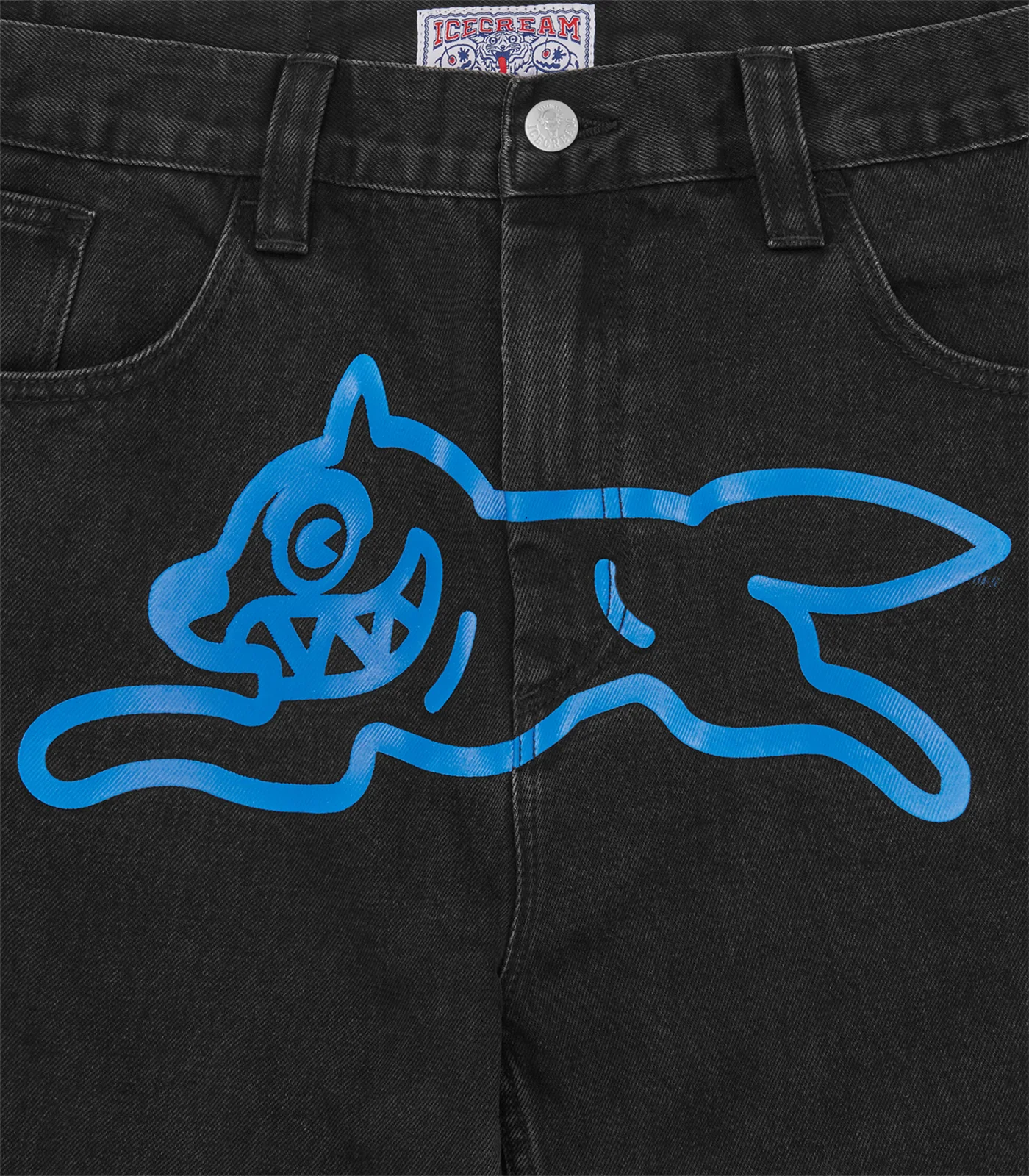 RUNNING DOG DOUBLE SCOOP DENIM PANT - BLACK - Image 4