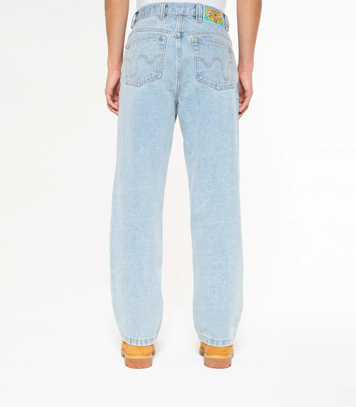 RUNNING DOG DOUBLE SCOOP DENIM PANTS - HEAVY WASH BLUE - Image 4