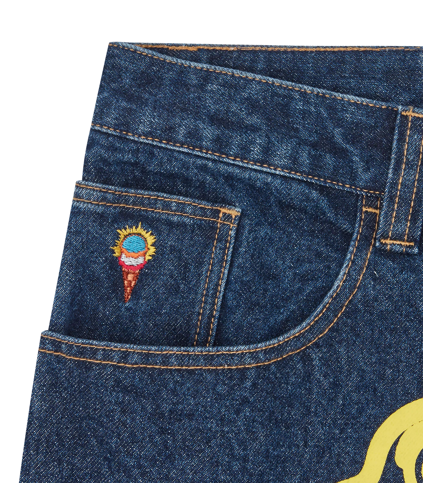 RUNNING DOG DOUBLE SCOOP DENIM PANTS - INDIGO - Image 4