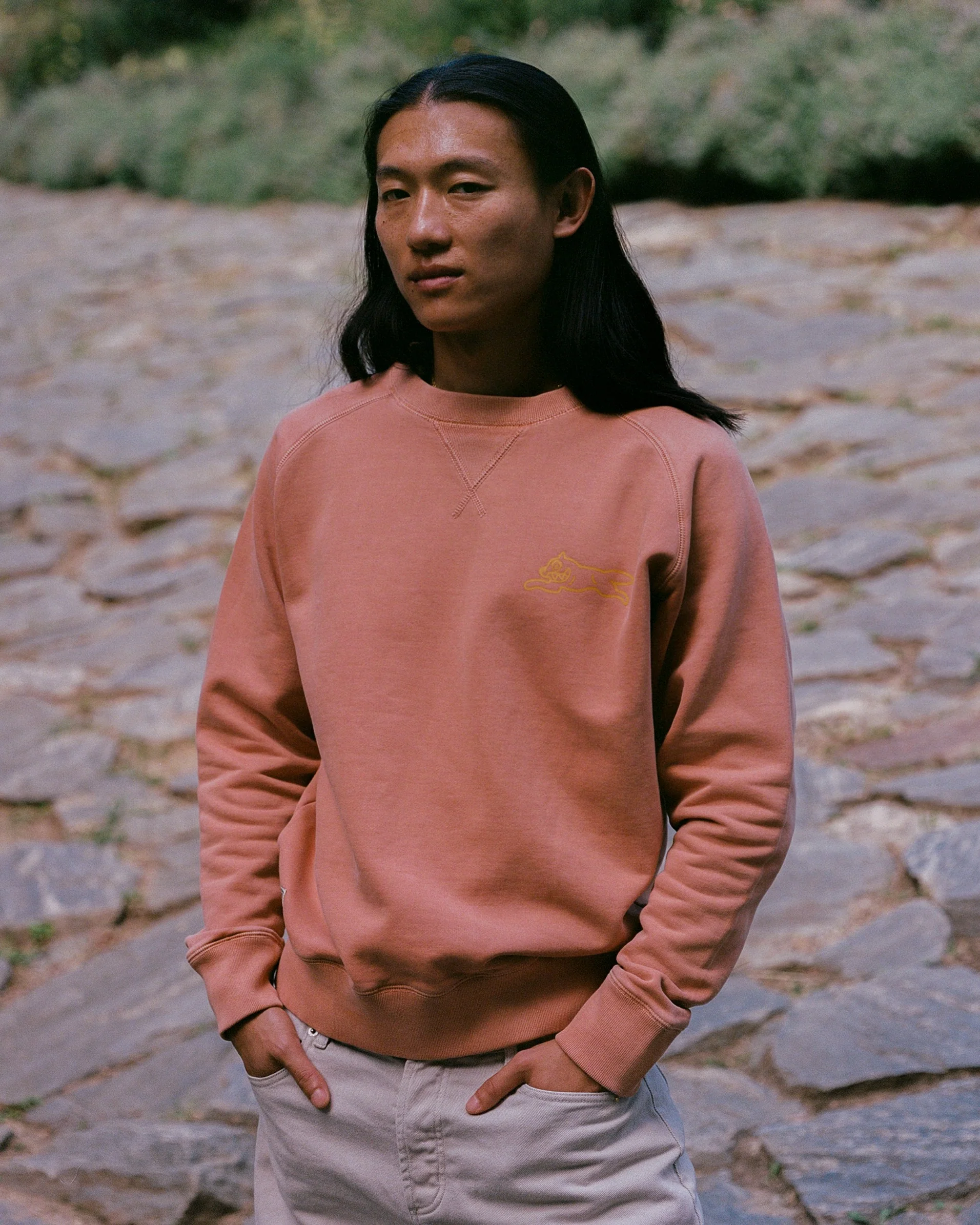 RUNNING DOG DYED CREWNECK - ORANGE - Image 6
