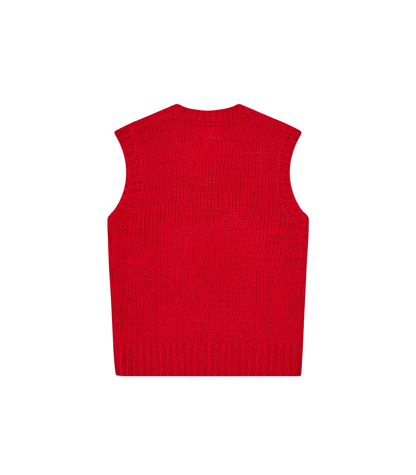 RUNNING DOG KNIT VEST - RED - Image 2