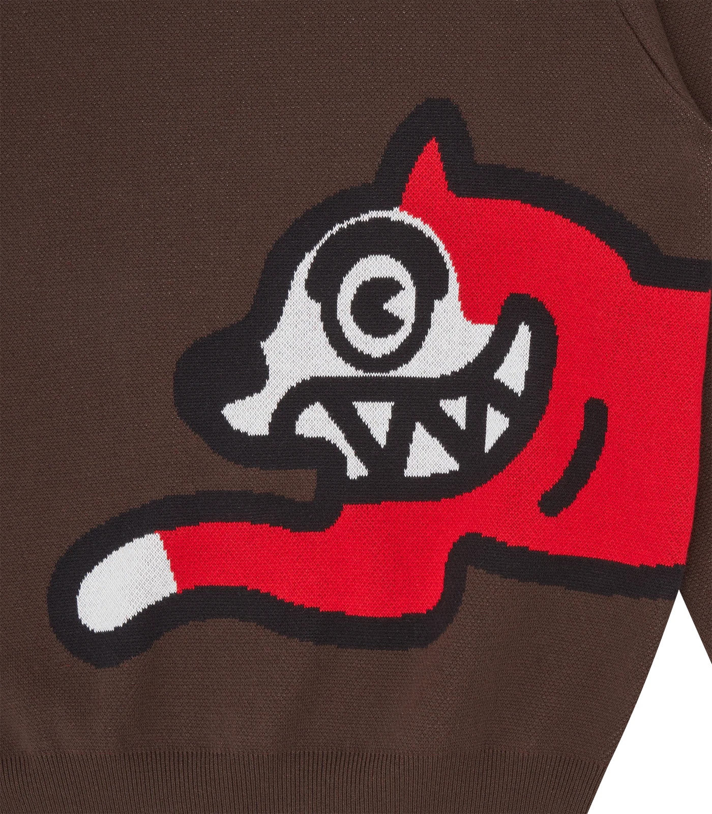 RUNNING DOG KNITTED CREWNECK - BROWN - Image 5