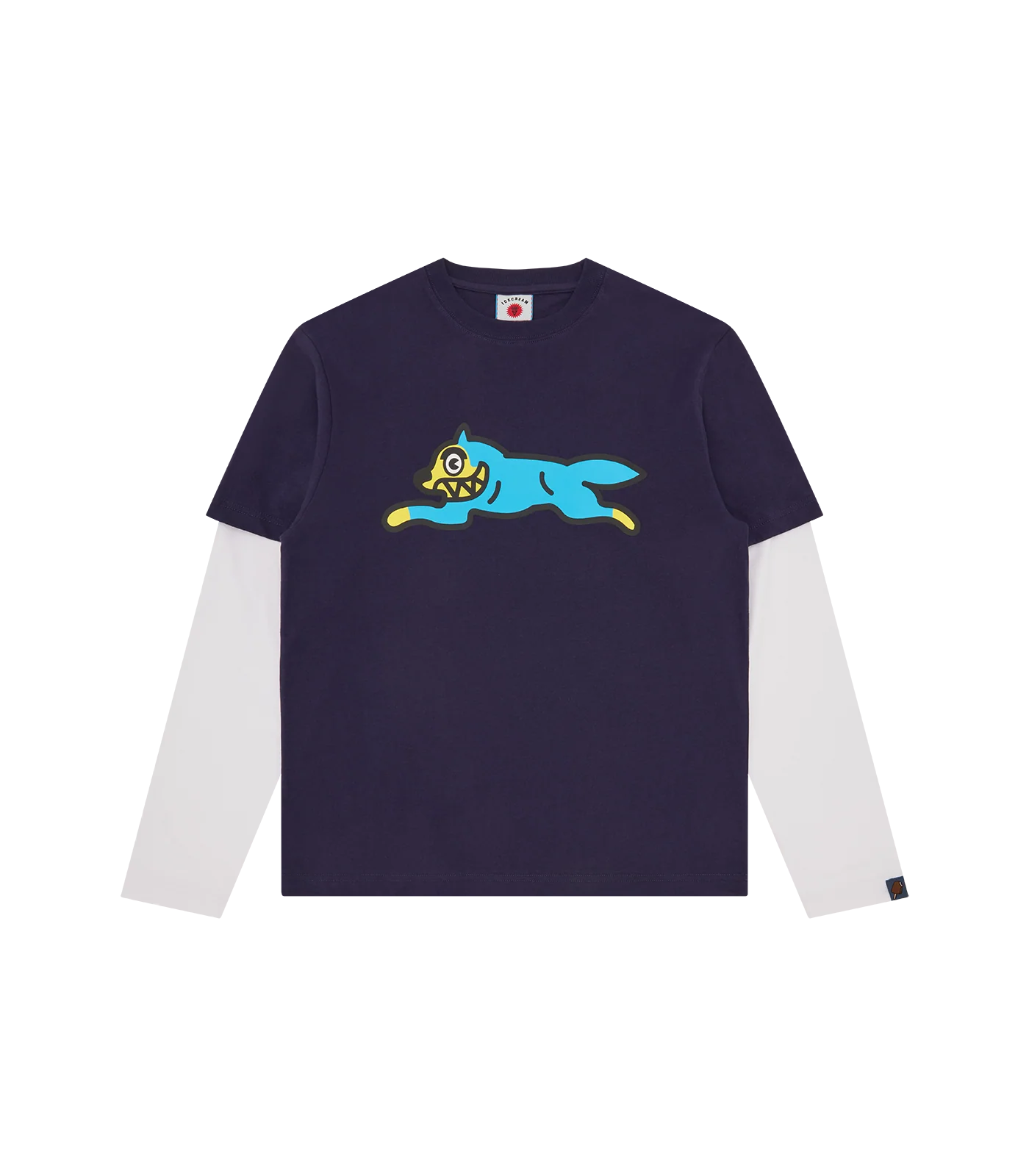 RUNNING DOG LAYERED L/S T-SHIRT - NAVY