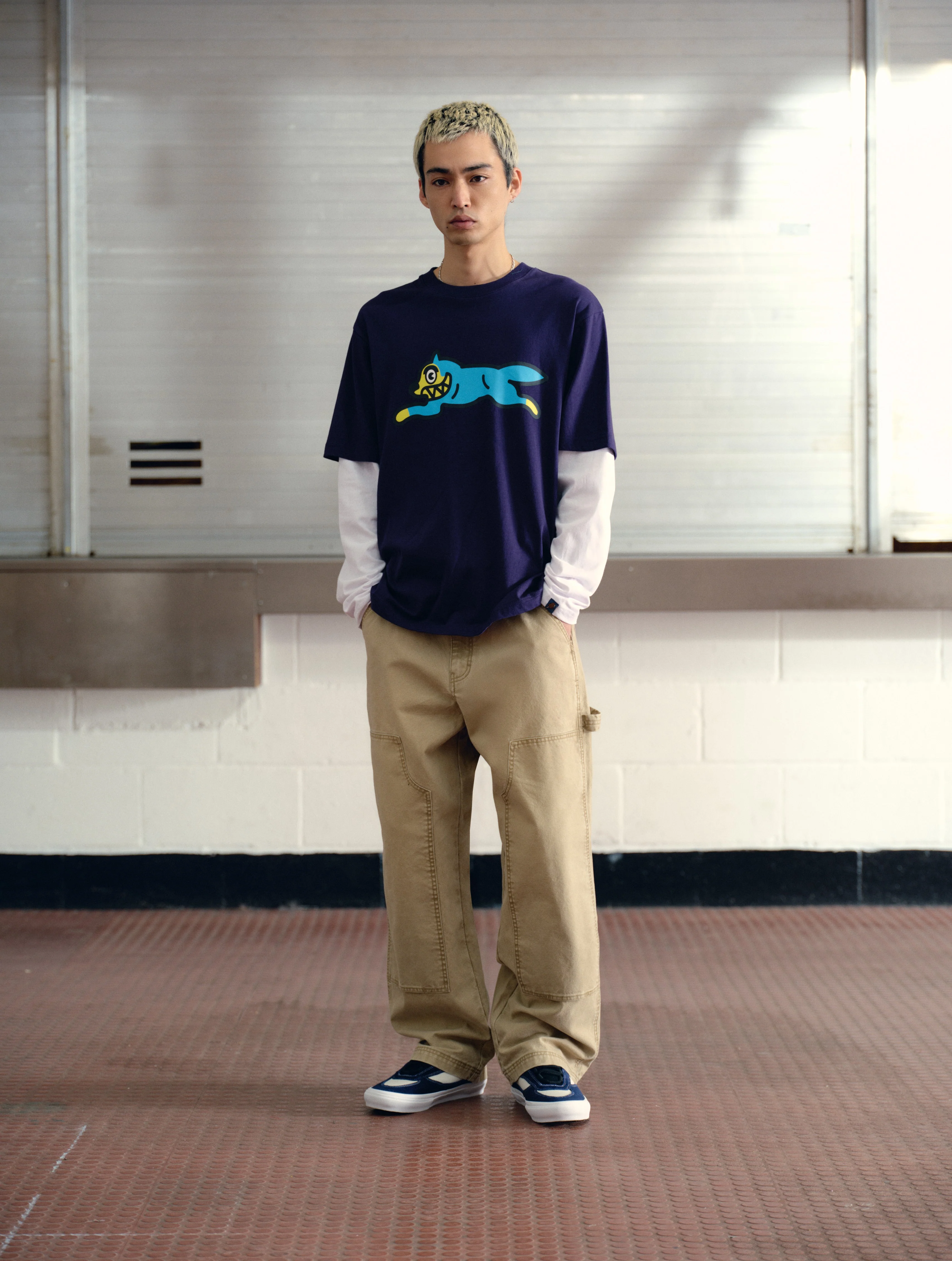 RUNNING DOG LAYERED L/S T-SHIRT - NAVY - Image 2