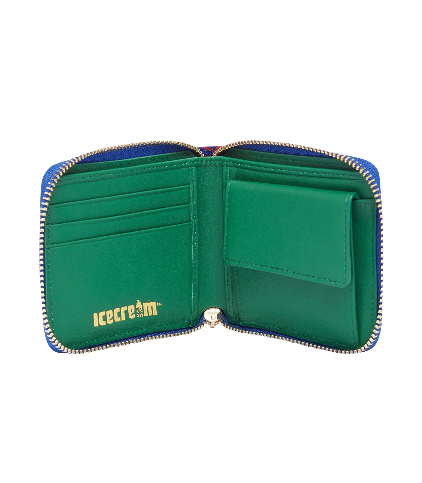 RUNNING DOG LEATHER WALLET - BLUE/RED - Image 3