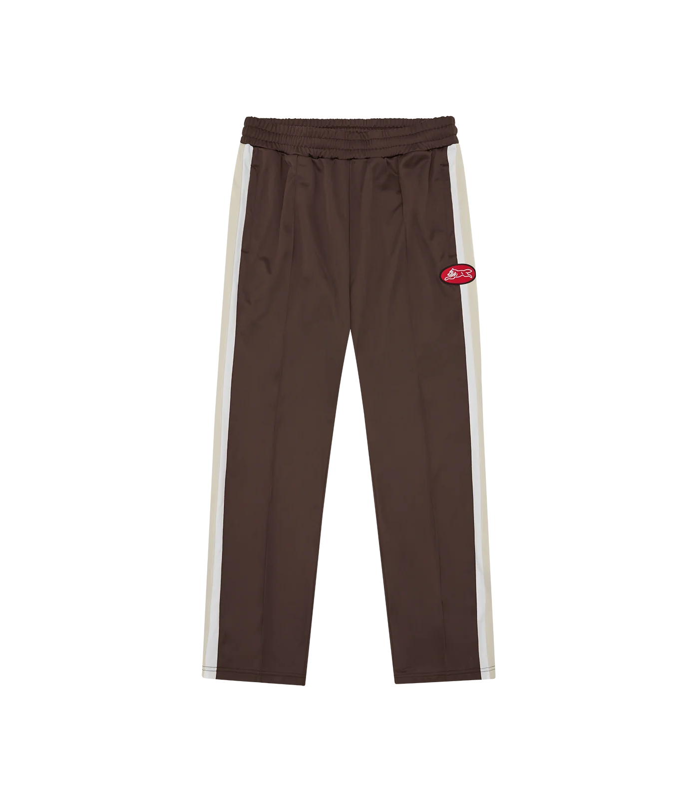 RUNNING DOG PLEATED TRACK PANTS - BROWN