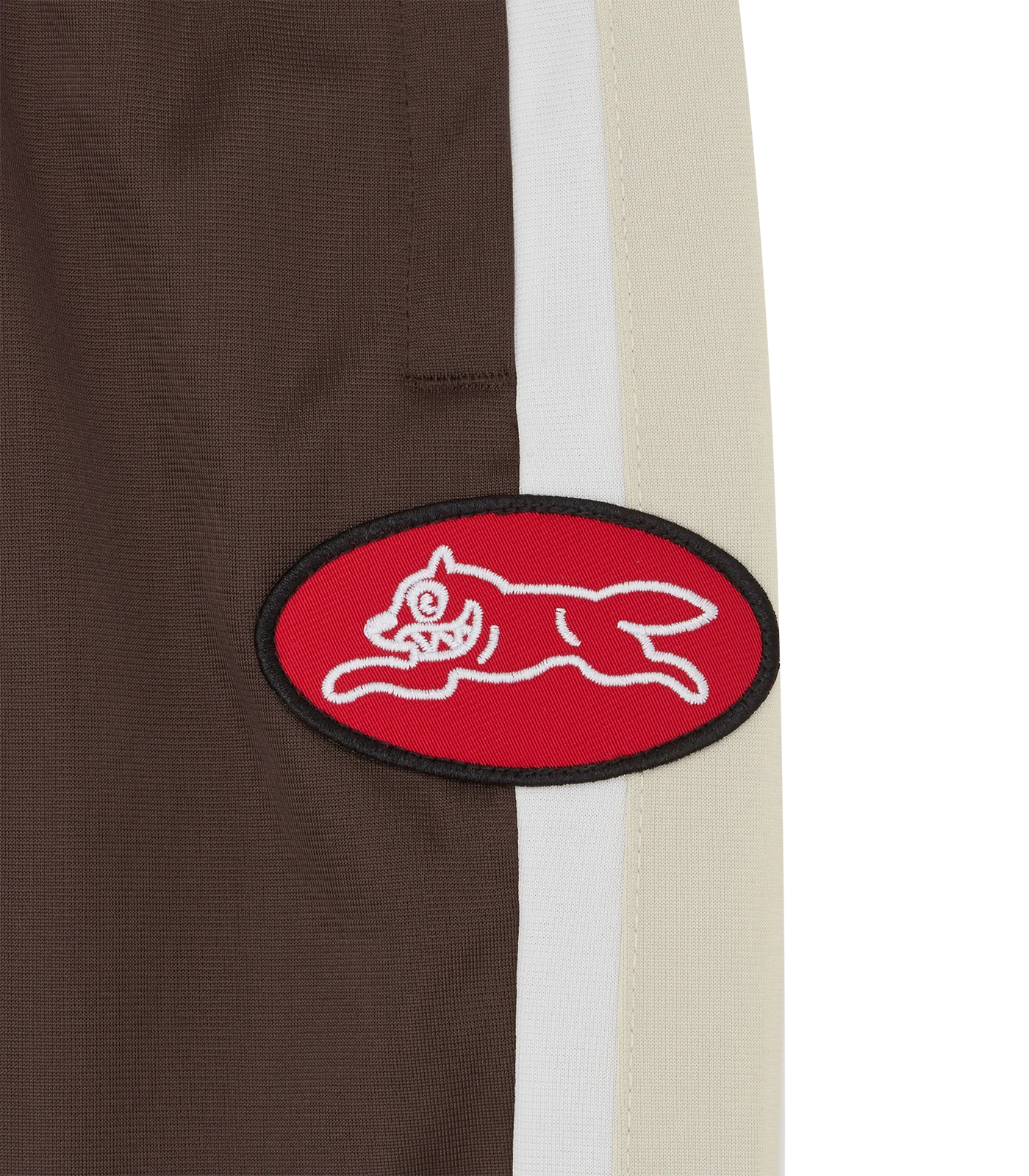 RUNNING DOG PLEATED TRACK PANTS - BROWN - Image 4