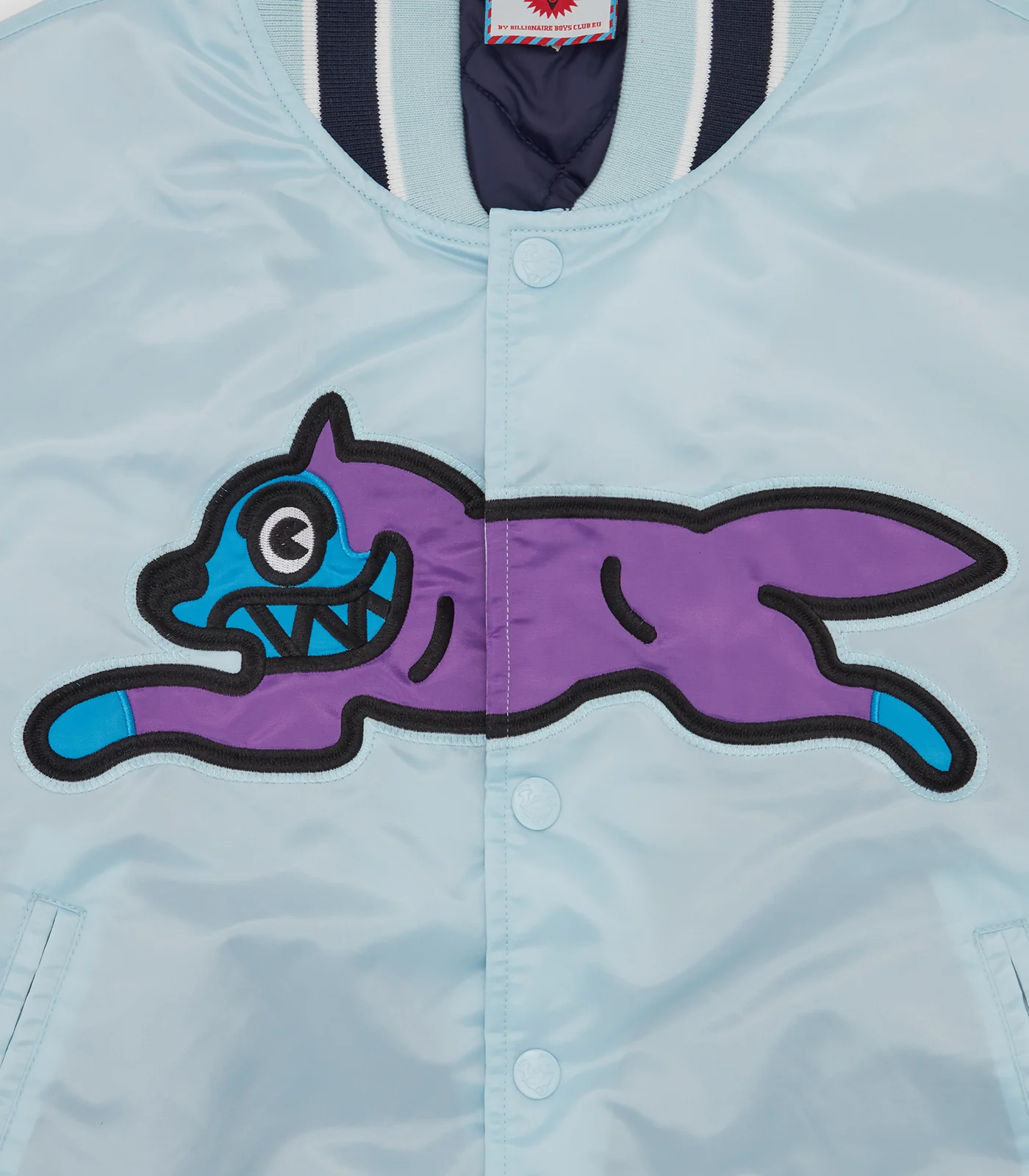 RUNNING DOG SATIN BOMBER JACKET - ICE BLUE - Image 6