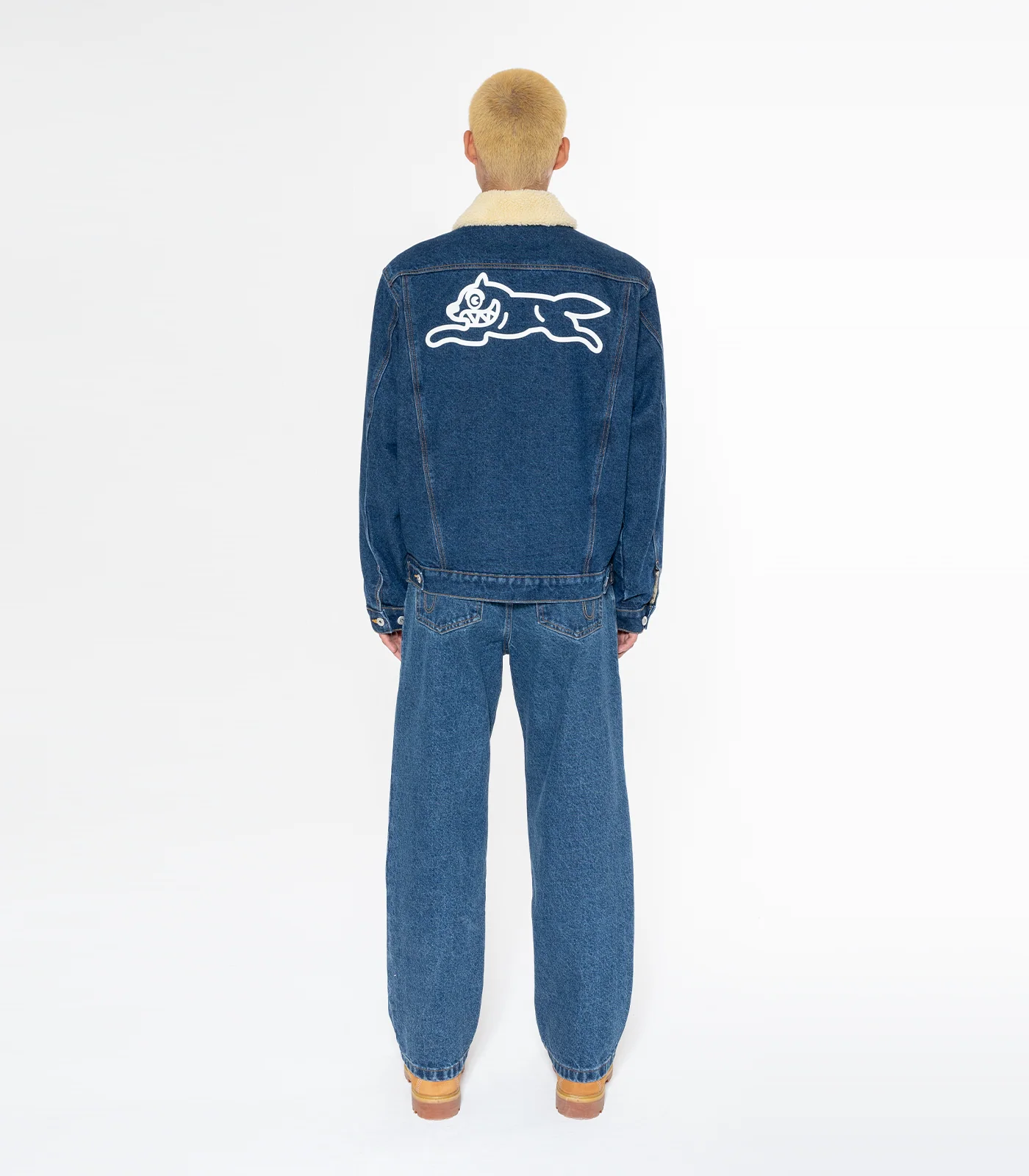 RUNNING DOG SHERPA TRUCKER JACKET - INDIGO - Image 3
