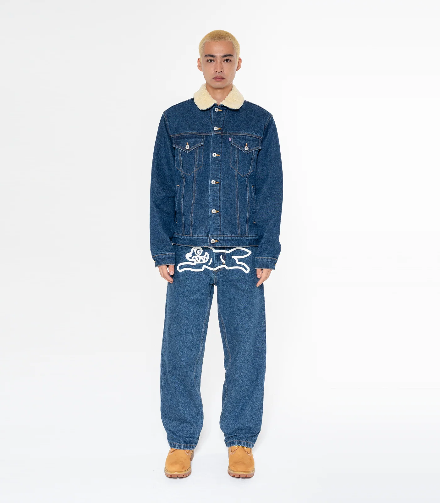 RUNNING DOG SHERPA TRUCKER JACKET - INDIGO - Image 4