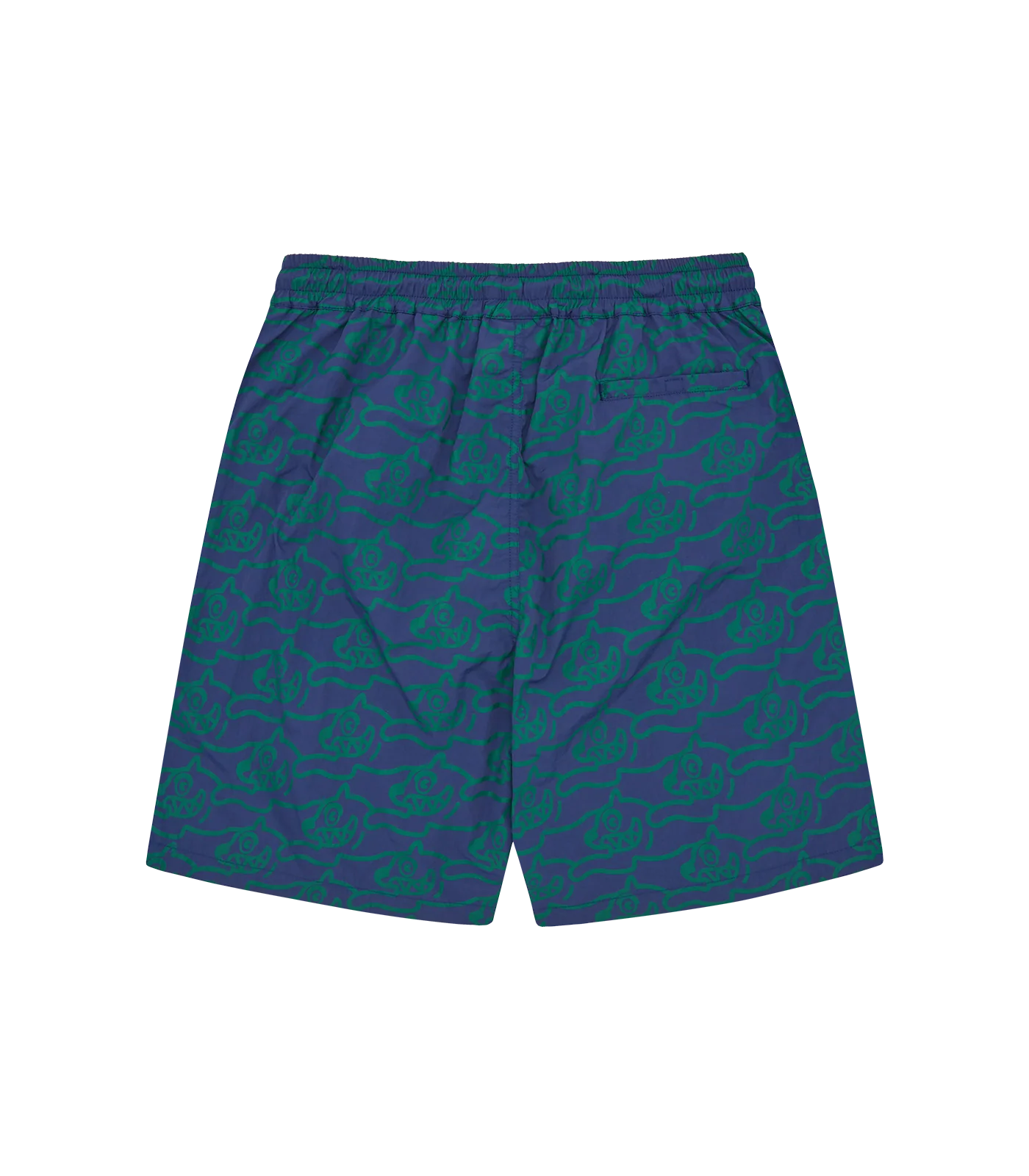 RUNNING DOG SWIM SHORTS - NAVY/GREEN - Image 2