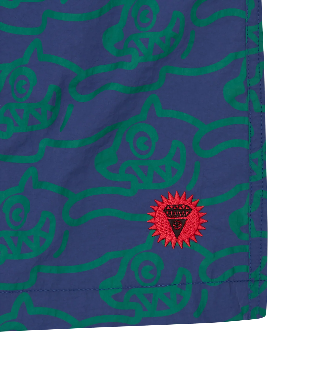 RUNNING DOG SWIM SHORTS - NAVY/GREEN - Image 4