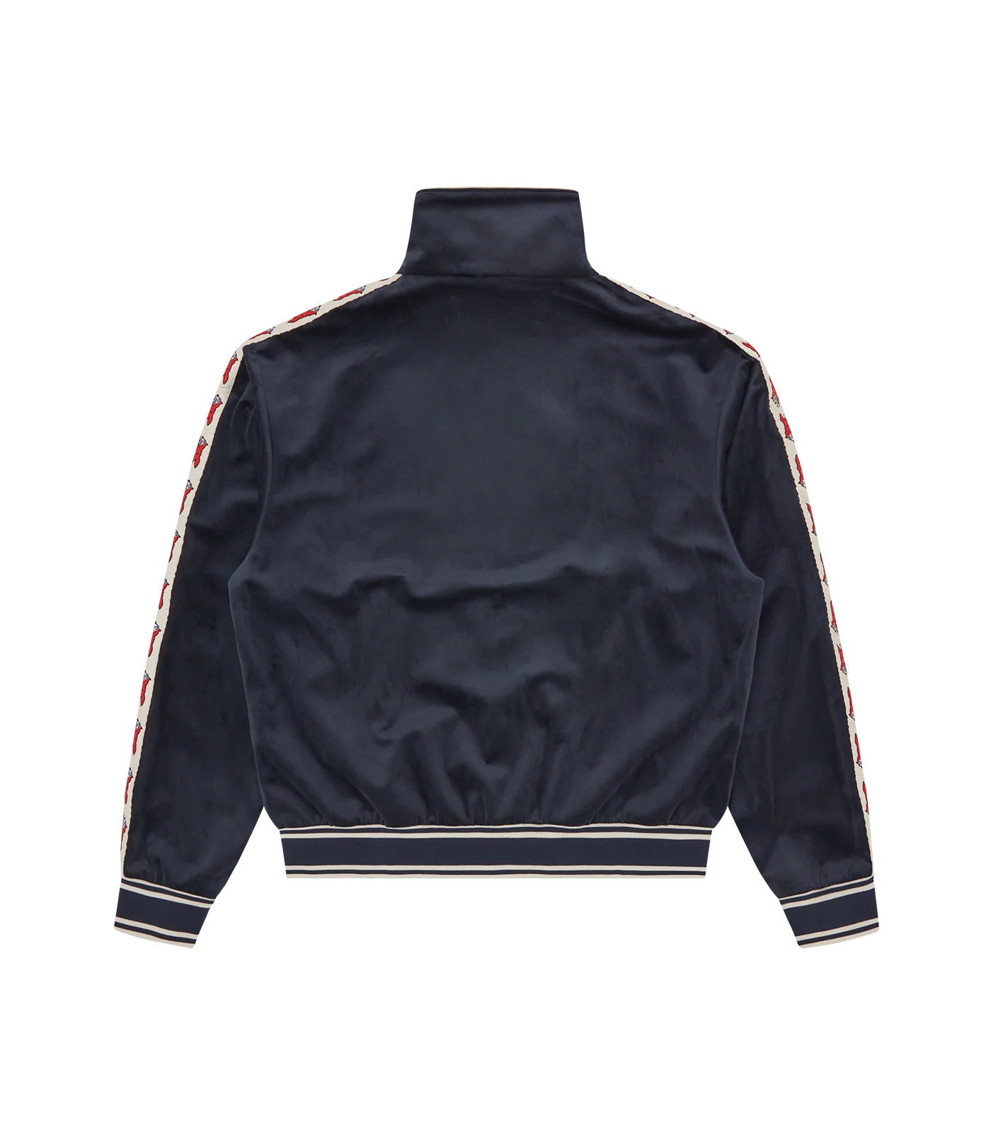 RUNNING DOG TAPED VELOUR TRACK TOP - NAVY - Image 2